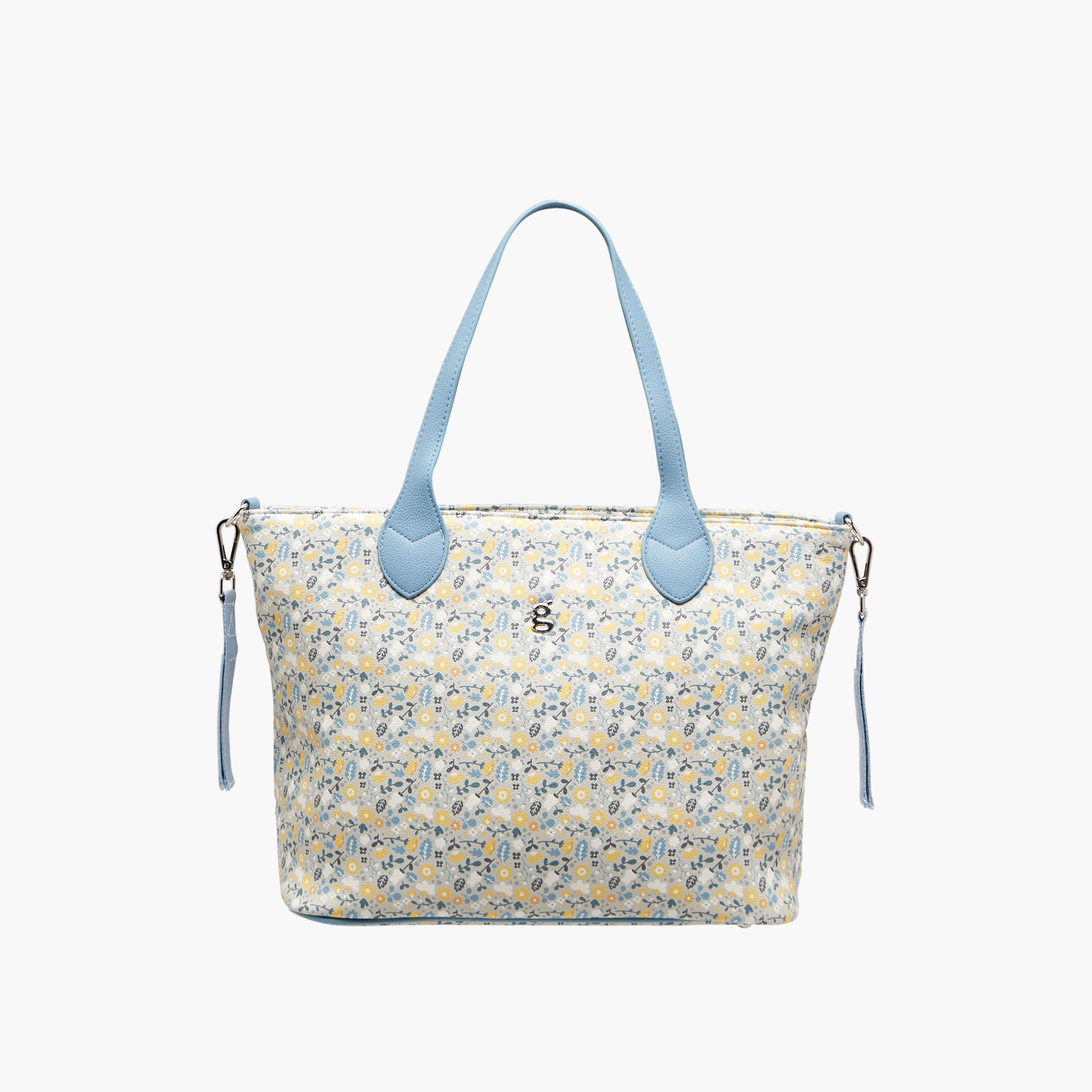 Giggles Floral Print Diaper Bag with Changing Mat-baby-diapering-diaperbags-image-1