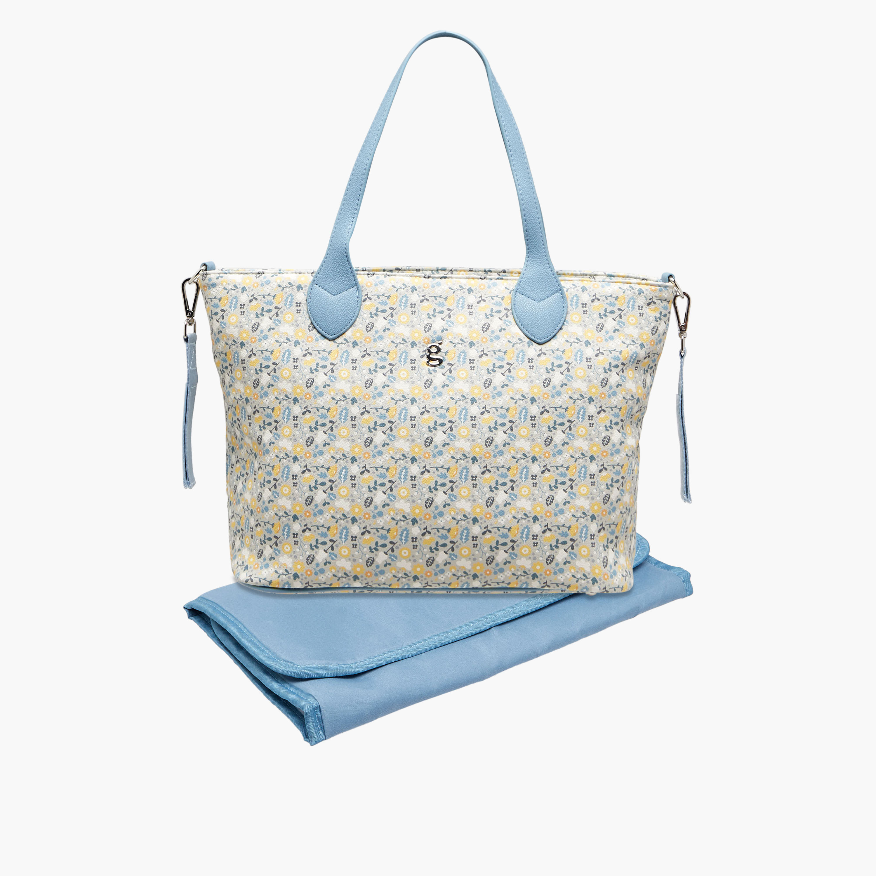 Giggles Floral Print Diaper Bag with Changing Mat-baby-diapering-diaperbags-image-3