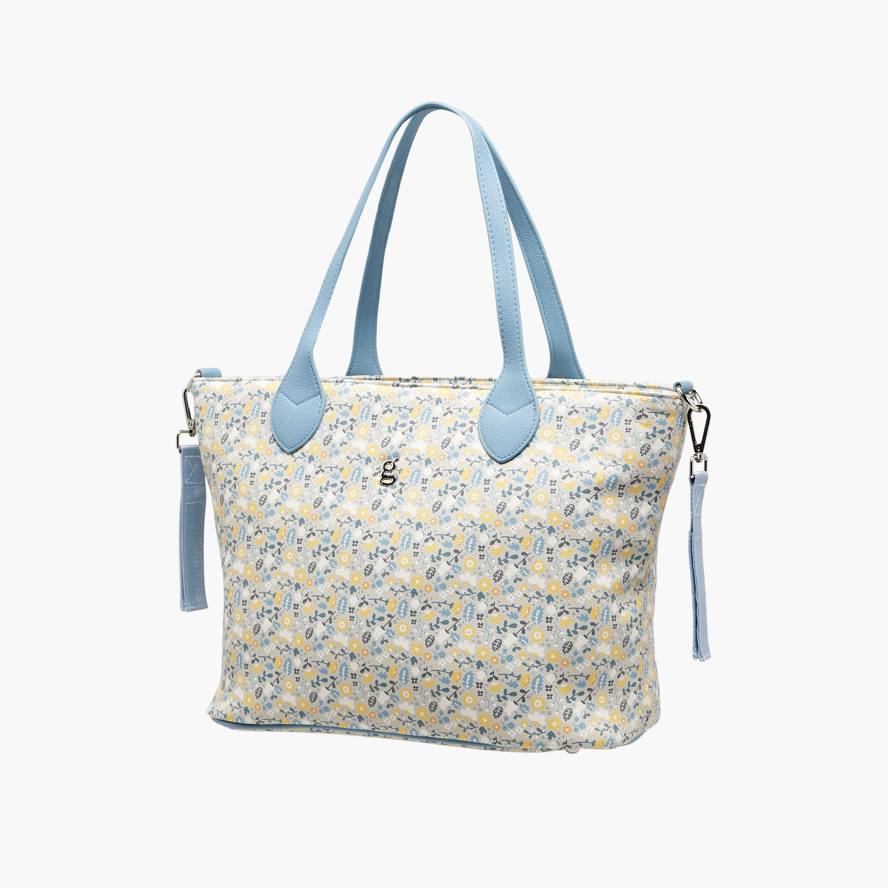 Giggles Floral Print Diaper Bag with Changing Mat-baby-diapering-diaperbags-image-5