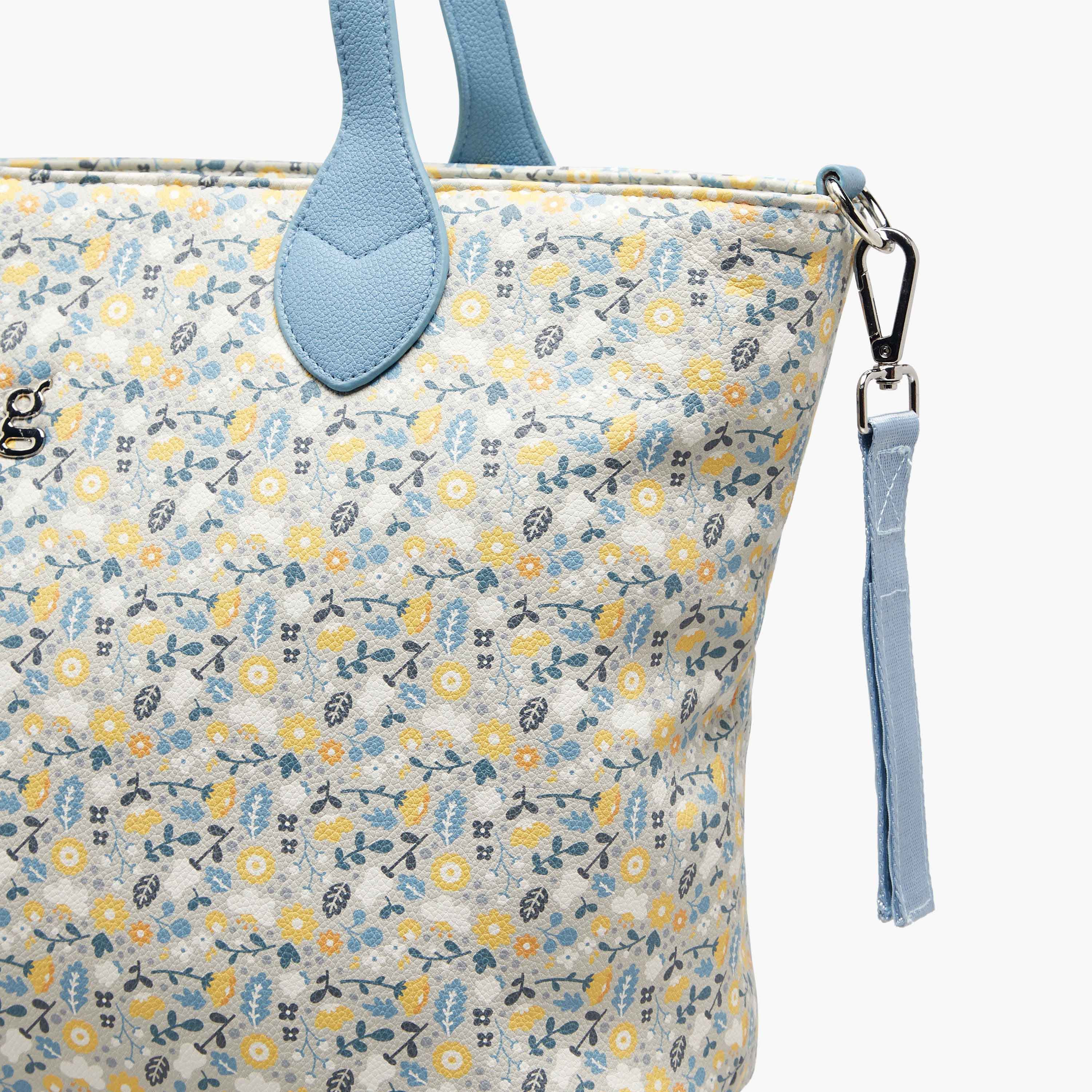 Giggles Floral Print Diaper Bag with Changing Mat-baby-diapering-diaperbags-image-7