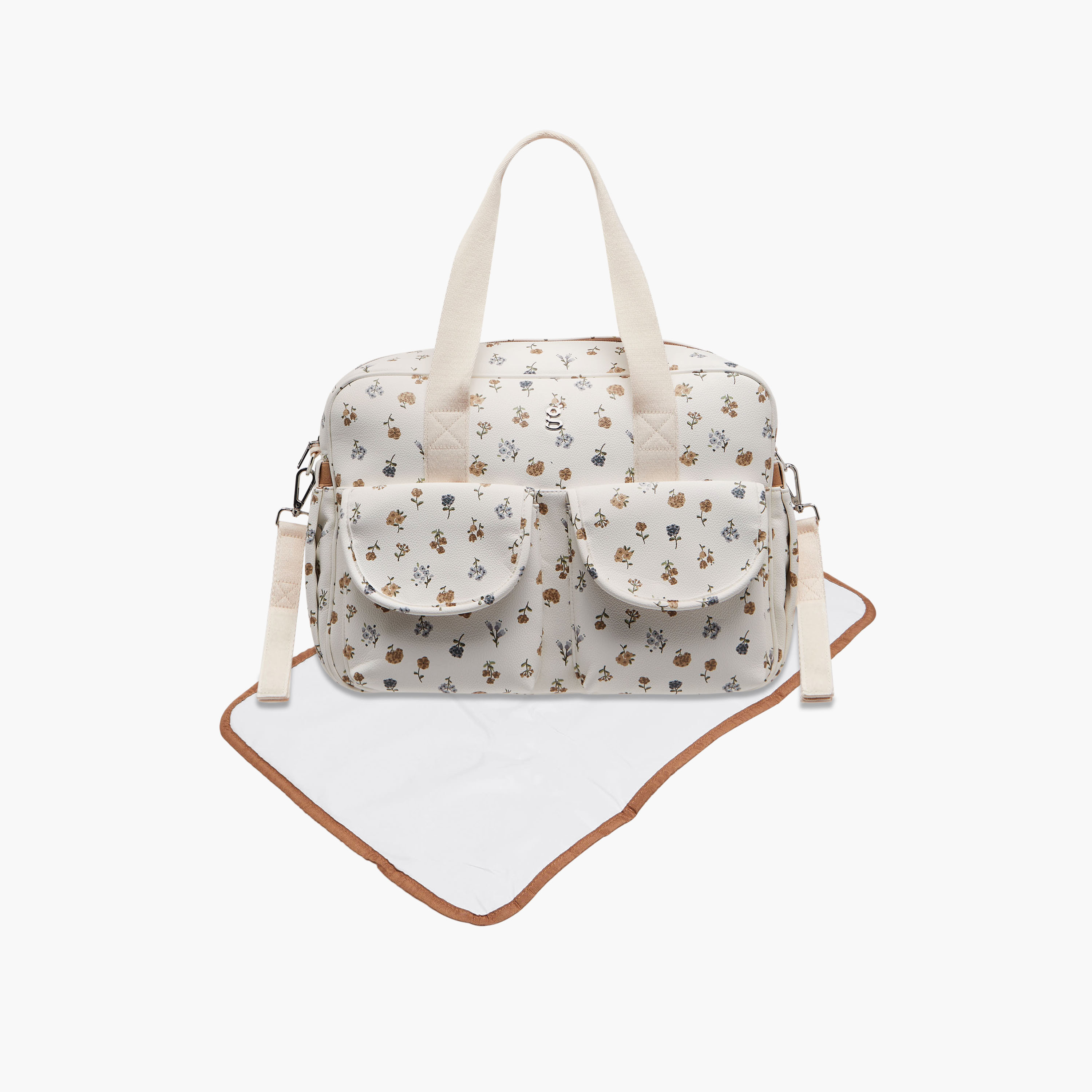 Giggles Floral Print Diaper Bag with Changing Mat-baby-diapering-diaperbags-image-1