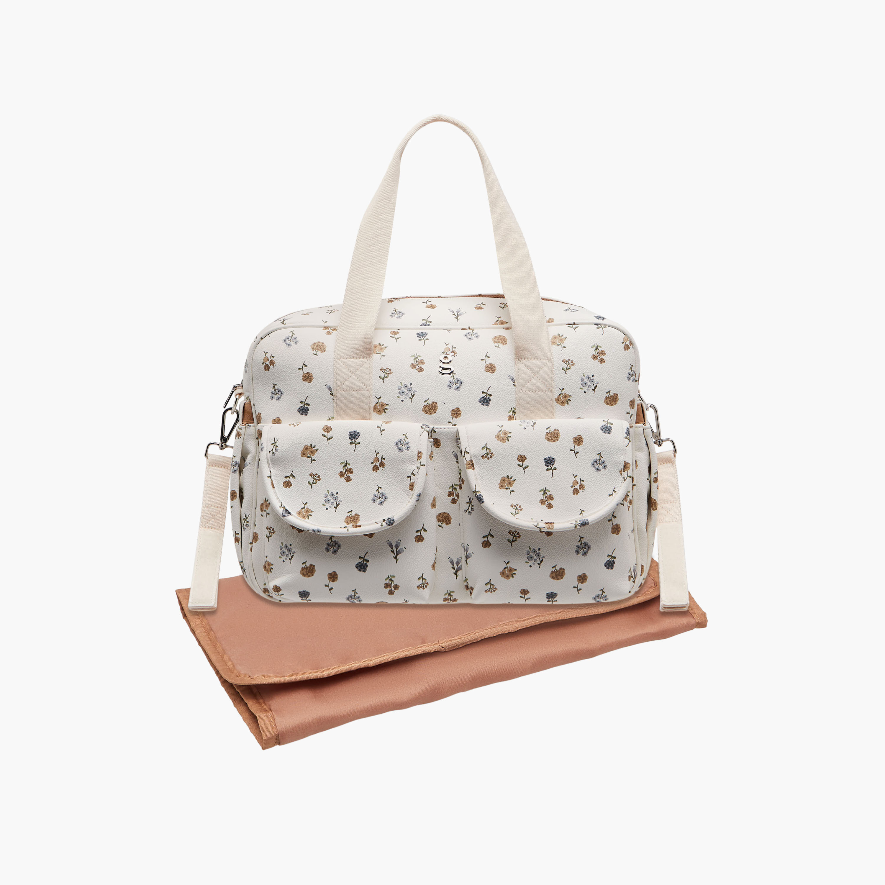 Giggles Floral Print Diaper Bag with Changing Mat-baby-diapering-diaperbags-image-3