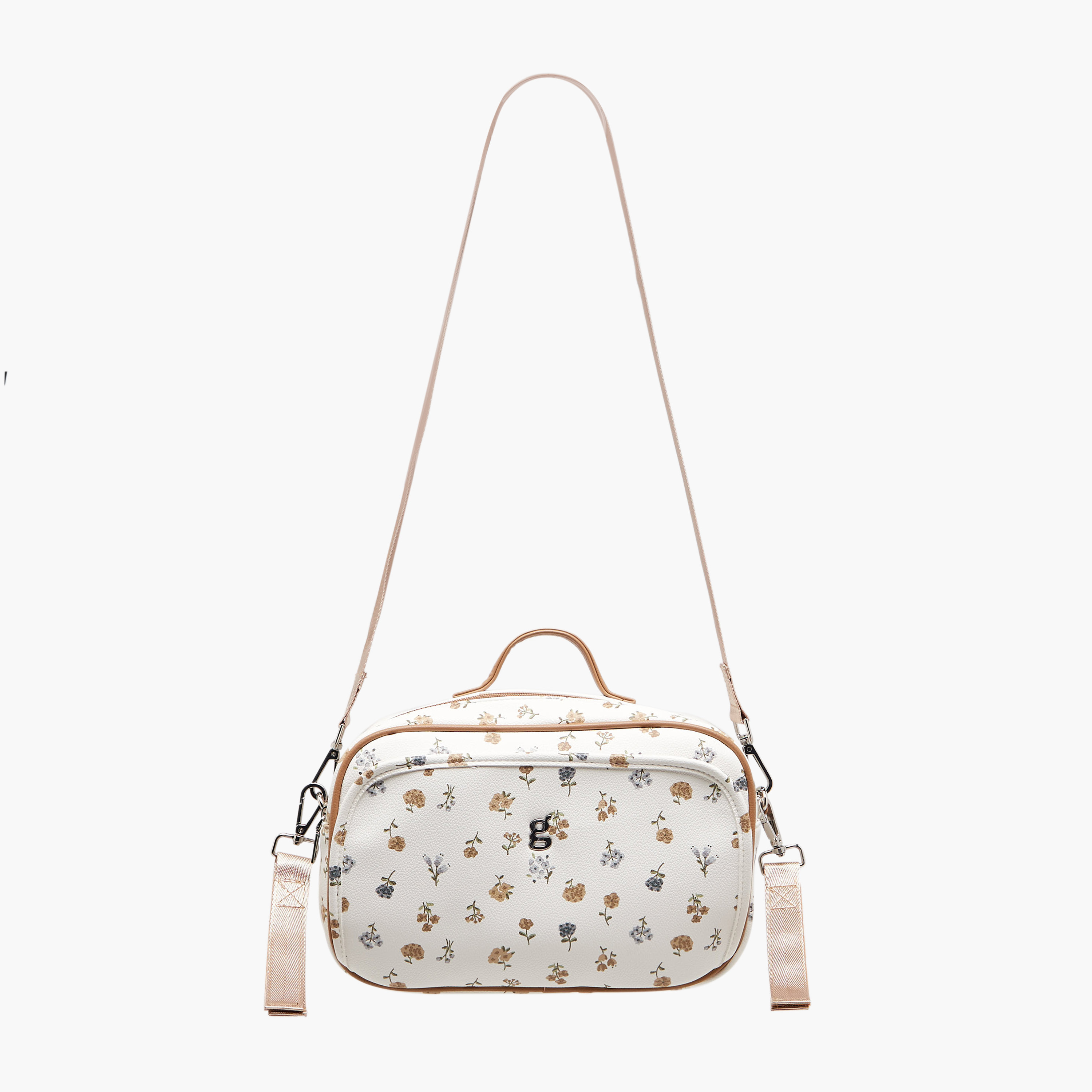 Giggles Floral Print Diaper Bag with Zip Closure-baby-gear-diaperbags-image-2