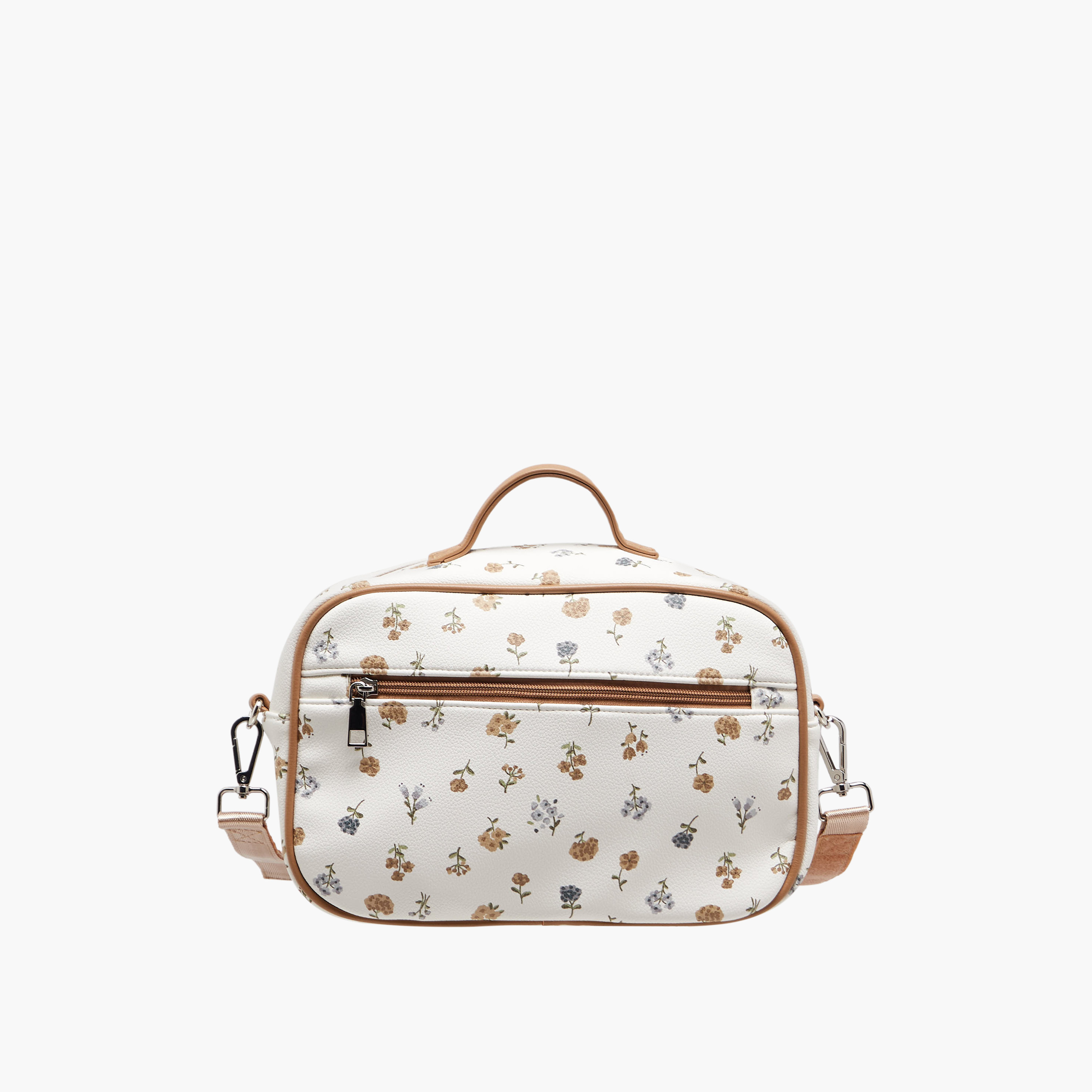Giggles Floral Print Diaper Bag with Zip Closure-baby-gear-diaperbags-image-3