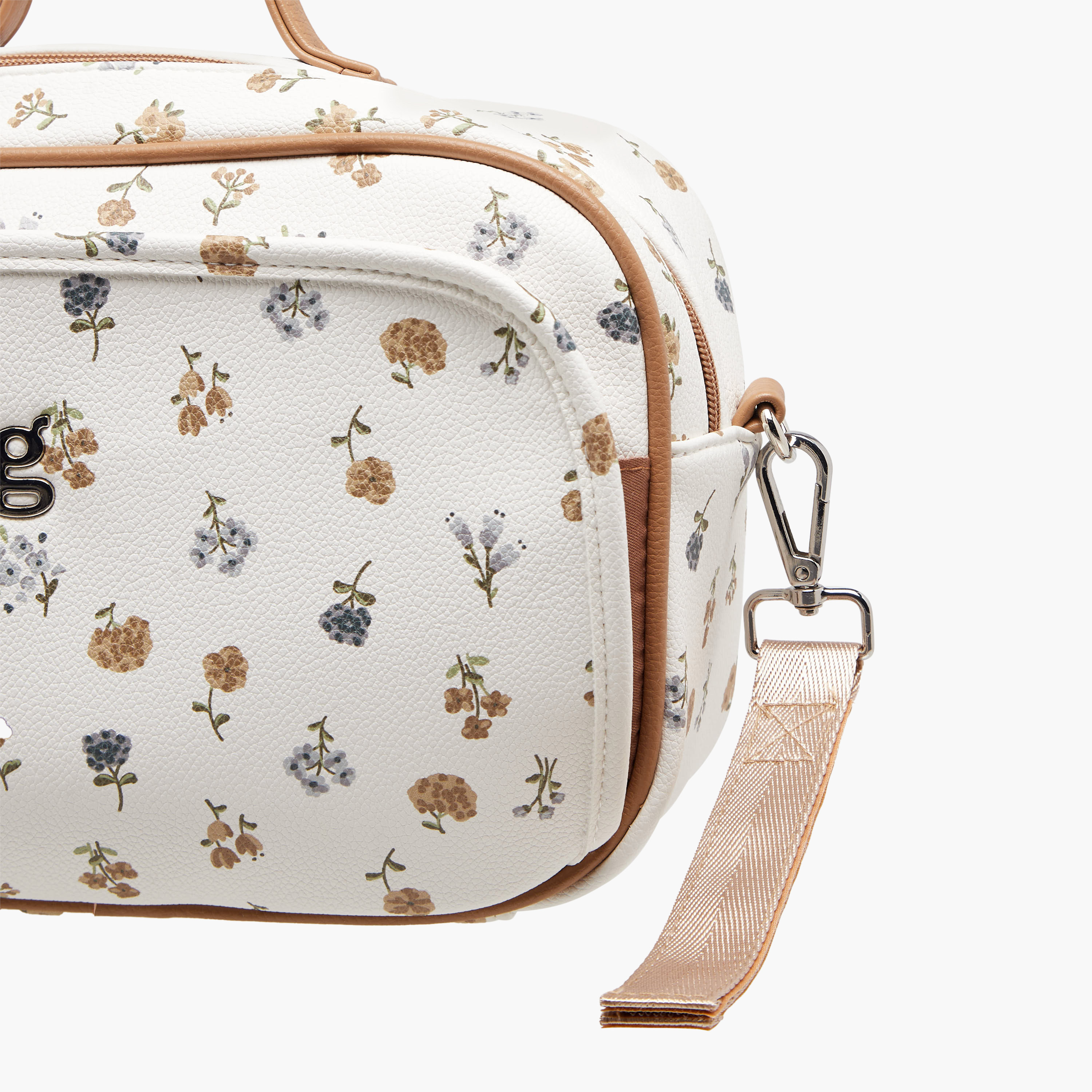 Giggles Floral Print Diaper Bag with Zip Closure-baby-gear-diaperbags-image-4