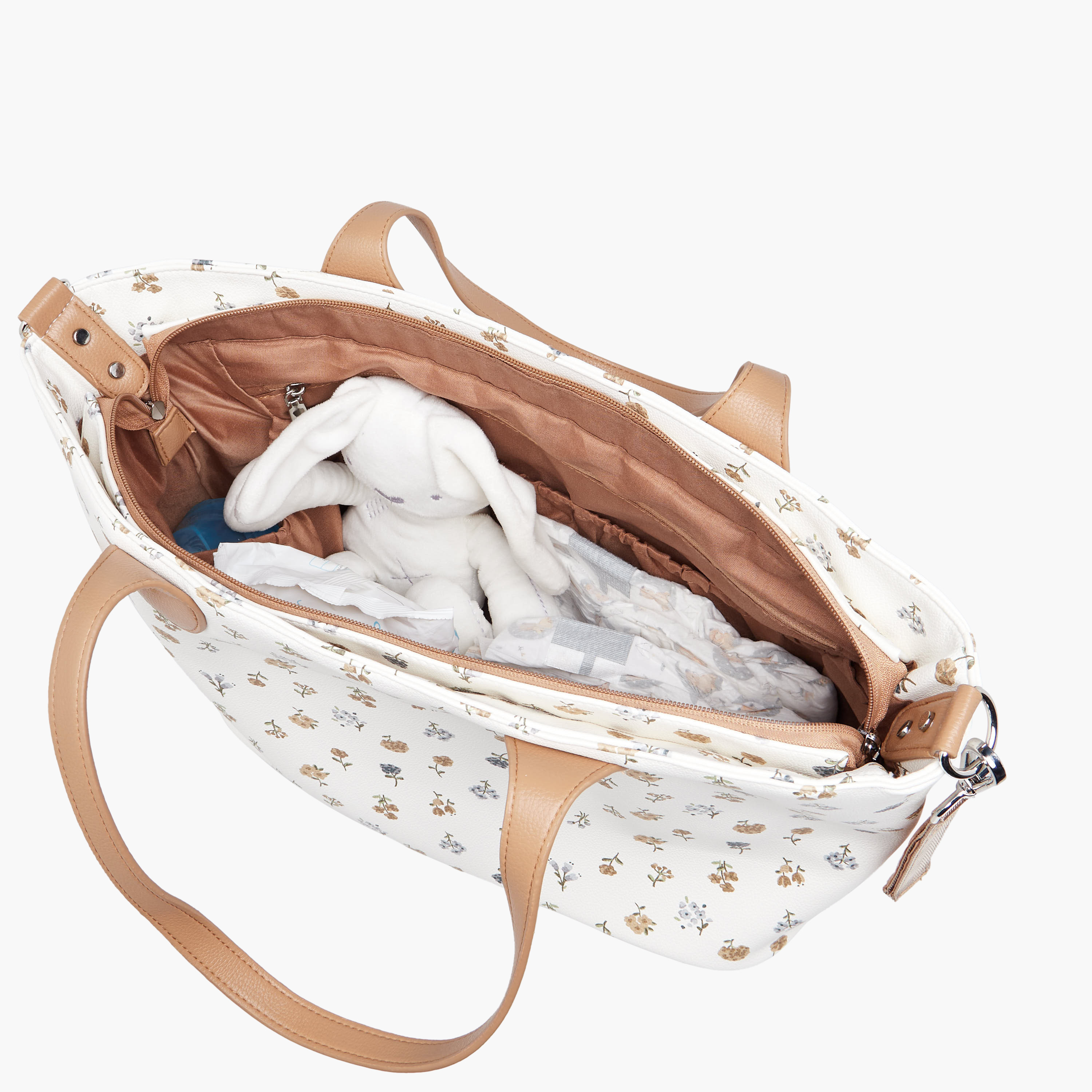 Giggles Floral Print Diaper Bag with Changing Mat-baby-diapering-diaperbags-image-10