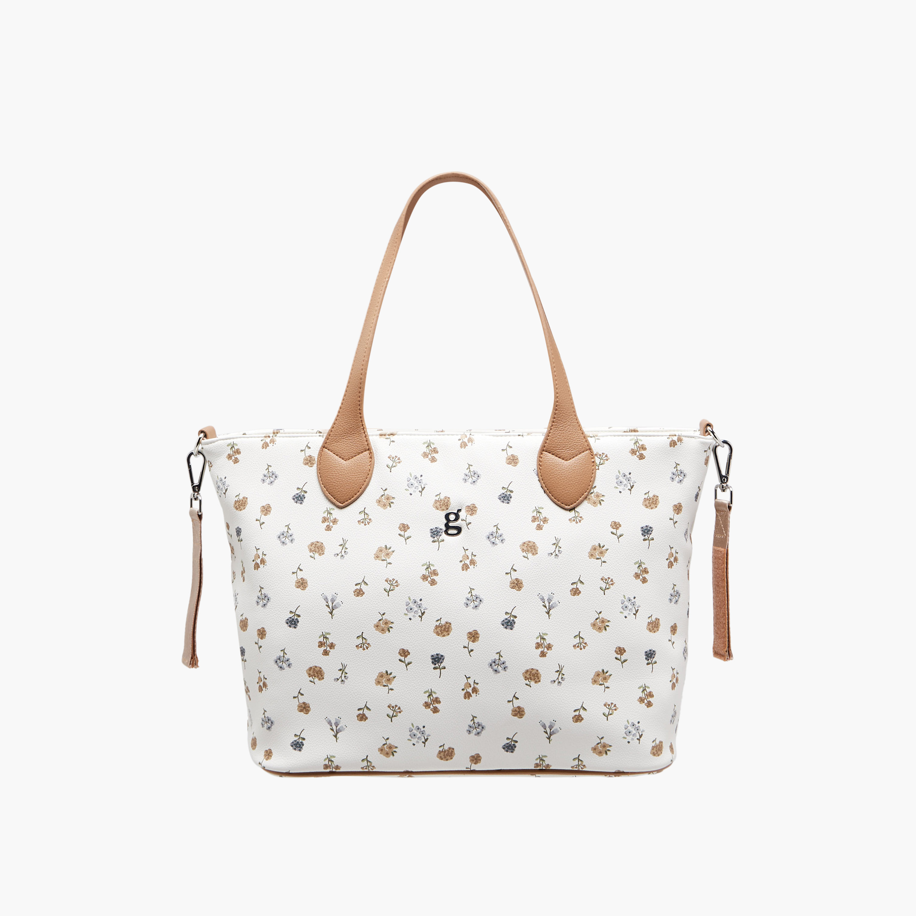 Giggles Floral Print Diaper Bag with Changing Mat-baby-diapering-diaperbags-image-2