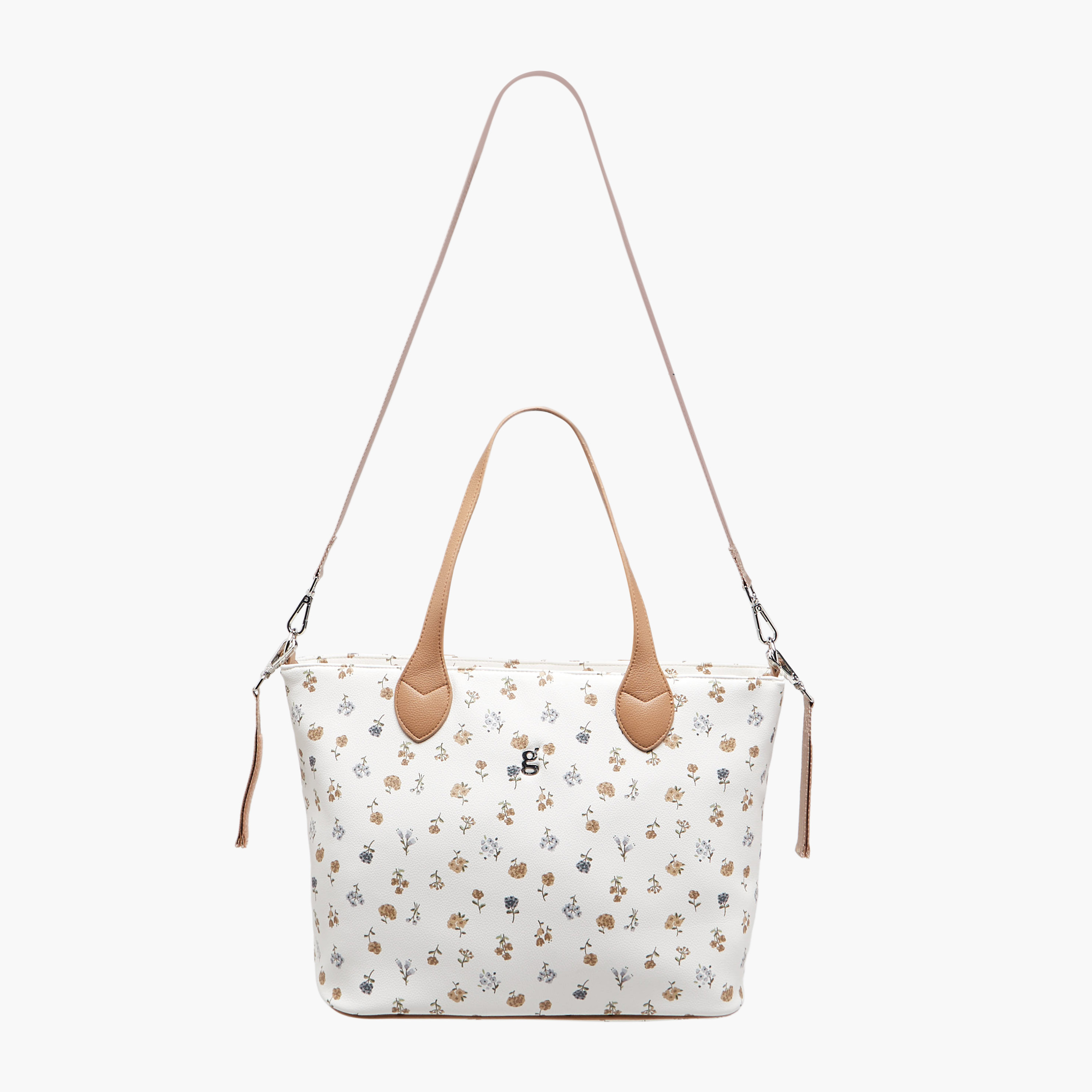 Giggles Floral Print Diaper Bag with Changing Mat-baby-diapering-diaperbags-image-4