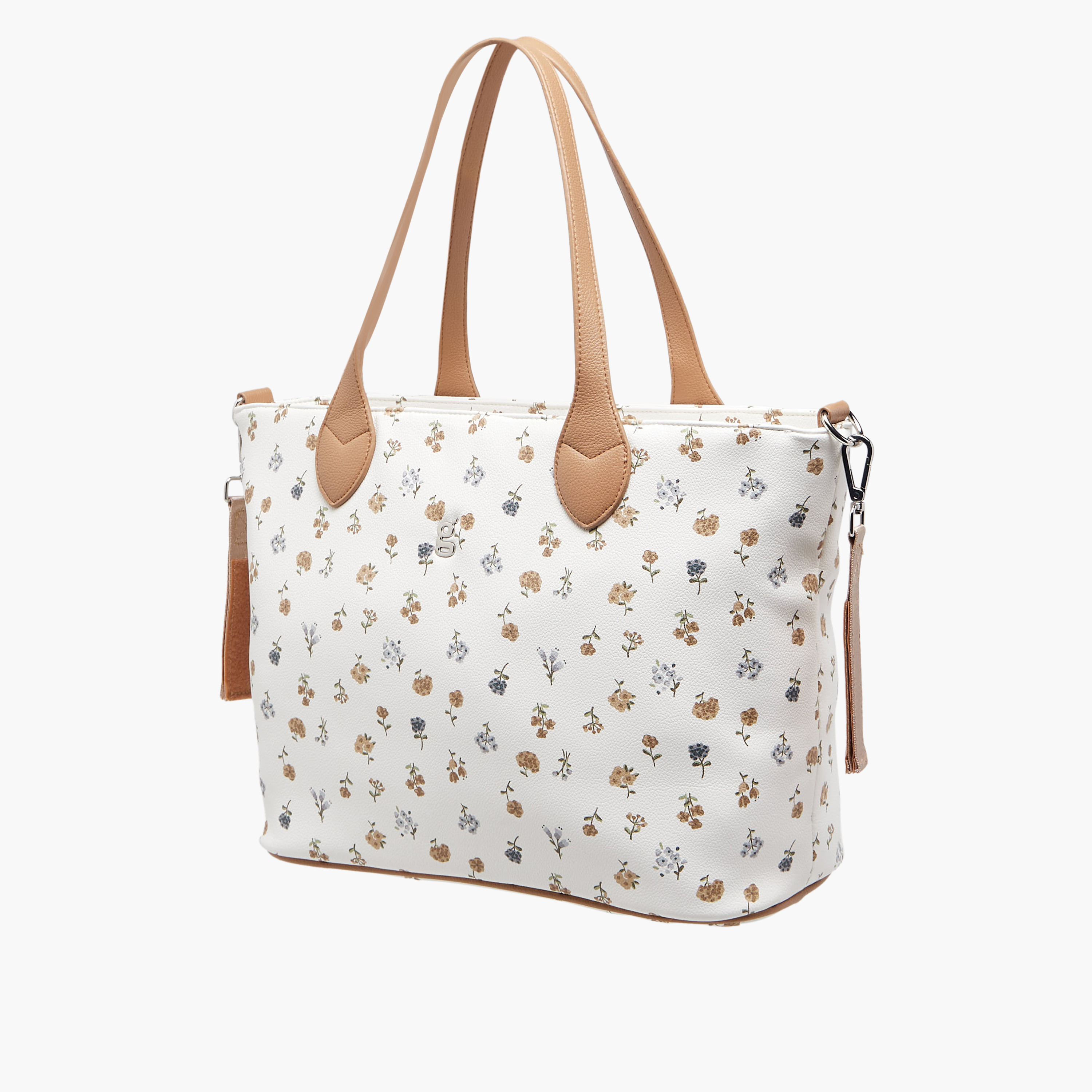 Giggles Floral Print Diaper Bag with Changing Mat-baby-diapering-diaperbags-image-5