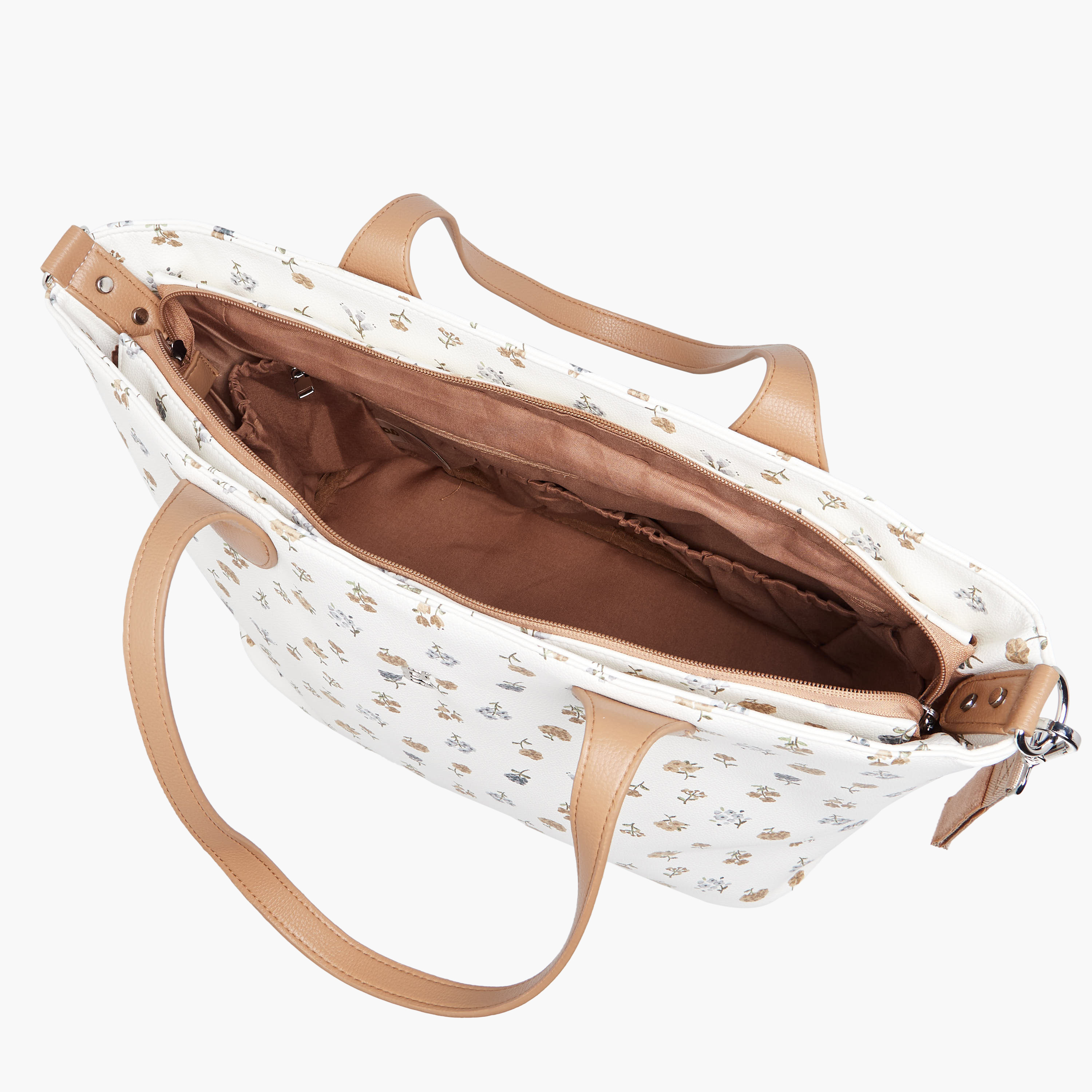 Giggles Floral Print Diaper Bag with Changing Mat-baby-diapering-diaperbags-image-9