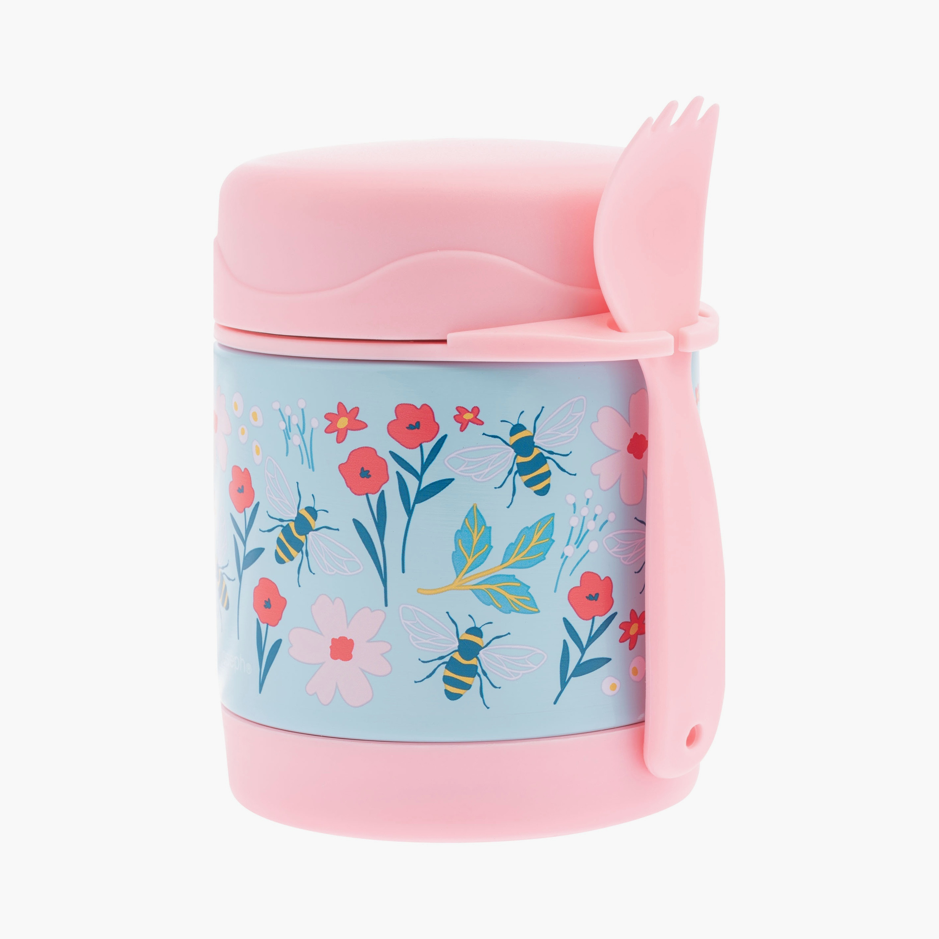 Stephen Joseph Insulated Food Jar with Spork - Bee-school-lunchessentials-lunchboxes-image-1