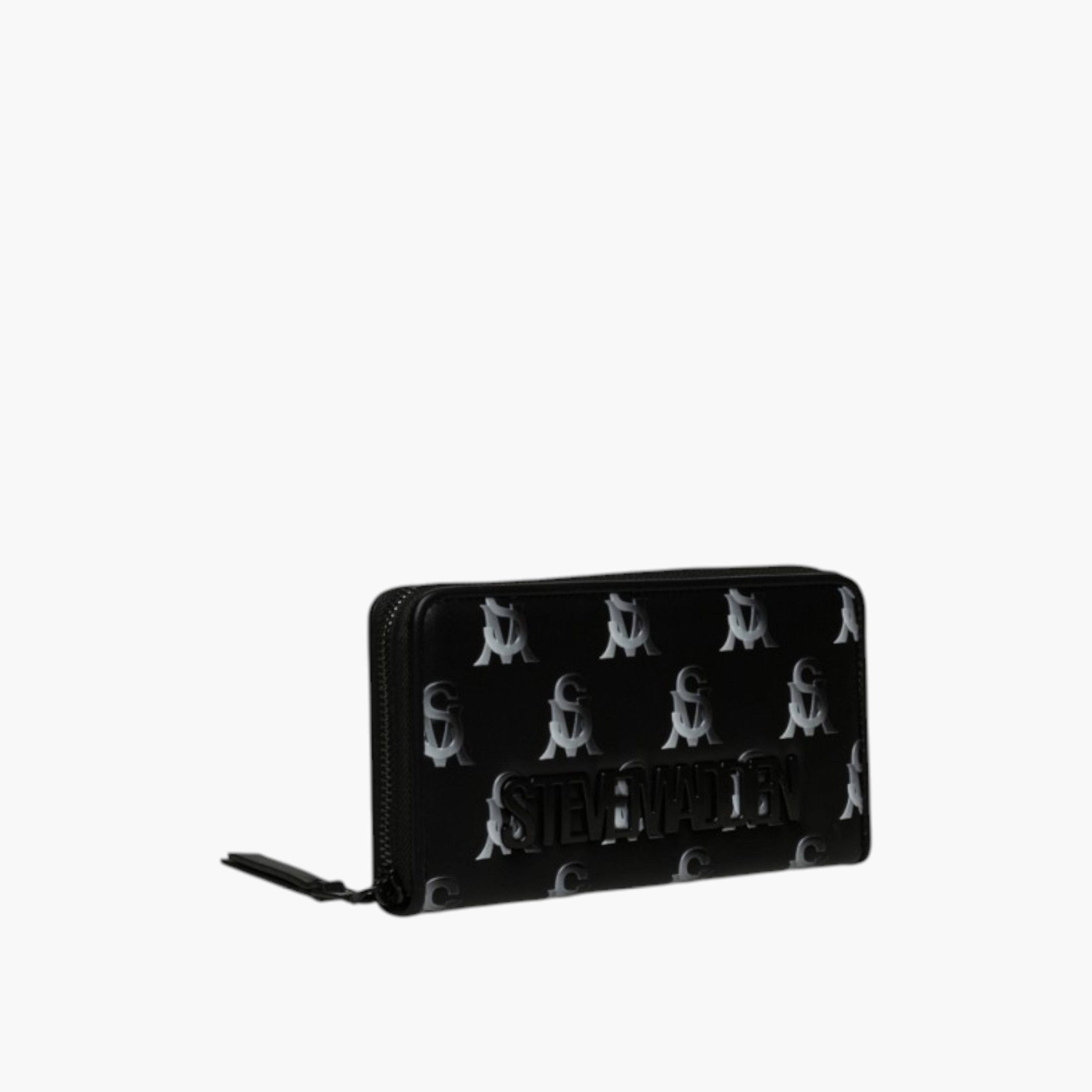 STEVE MADDEN Monogram Print Wallet with Zip Closure-women-bagsandwallets-wallets-image-1