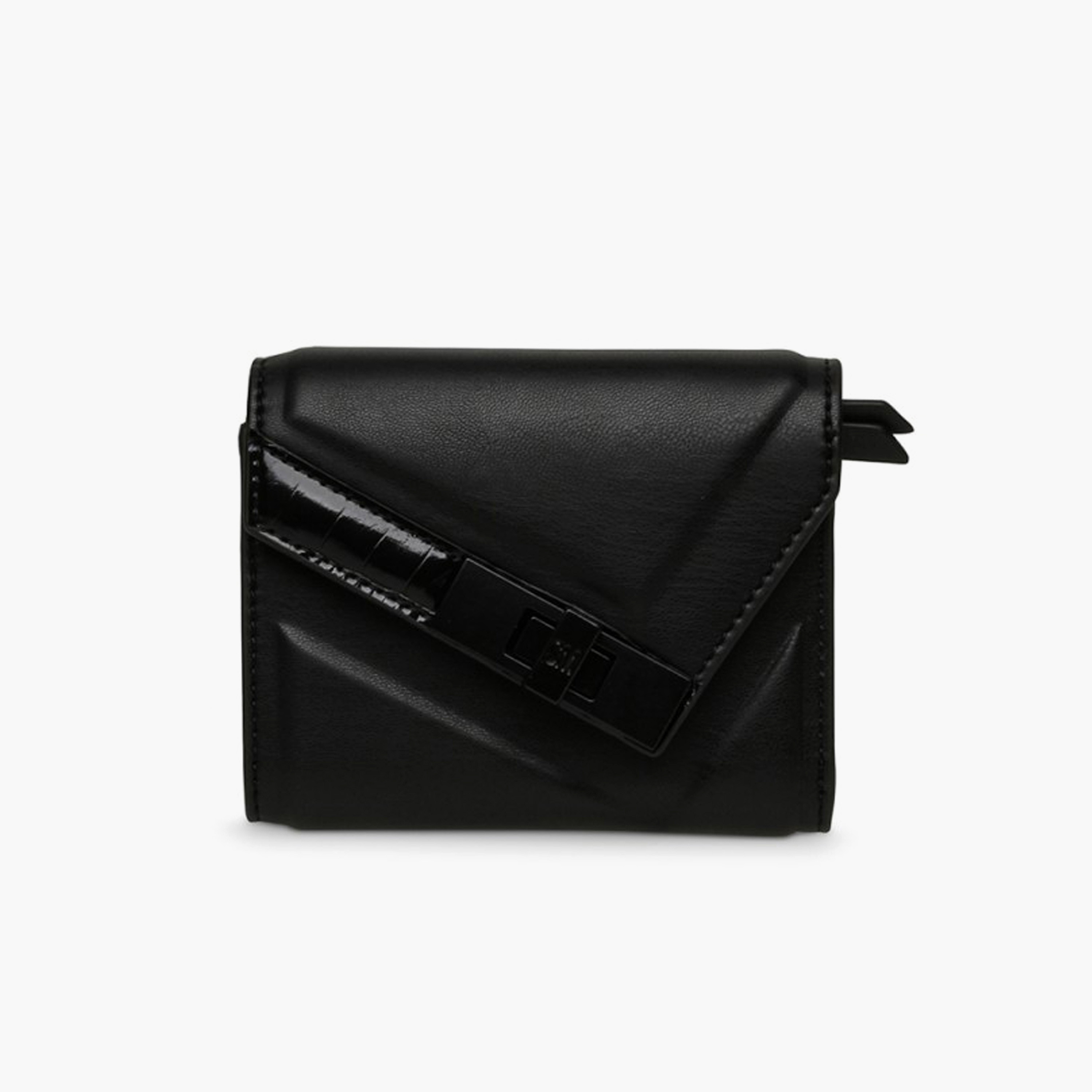 STEVE MADDEN Solid Wallet with Twist Lock Closure-women-bagsandwallets-wallets-image-1