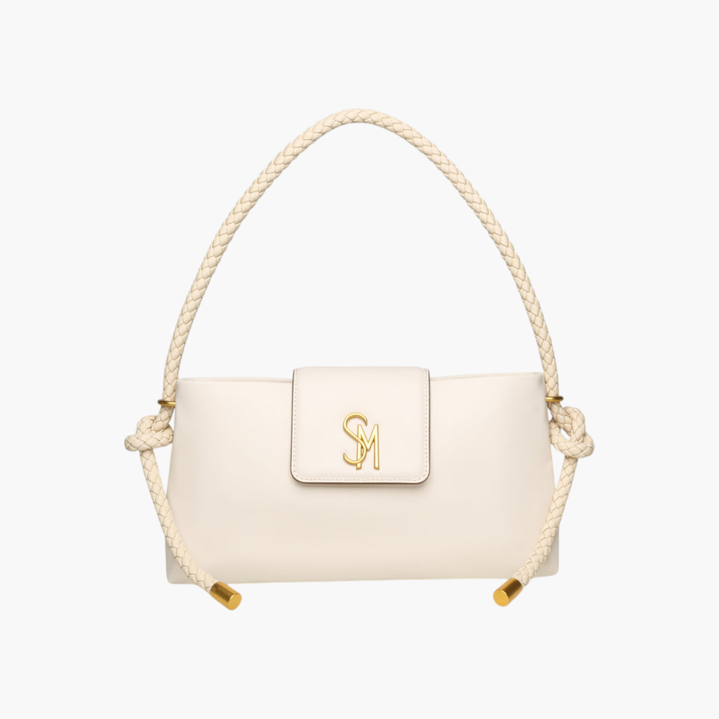 STEVE MADDEN Braided Handle Shoulder Bag with Button Closure-women-bagsandwallets-handbags-image-1