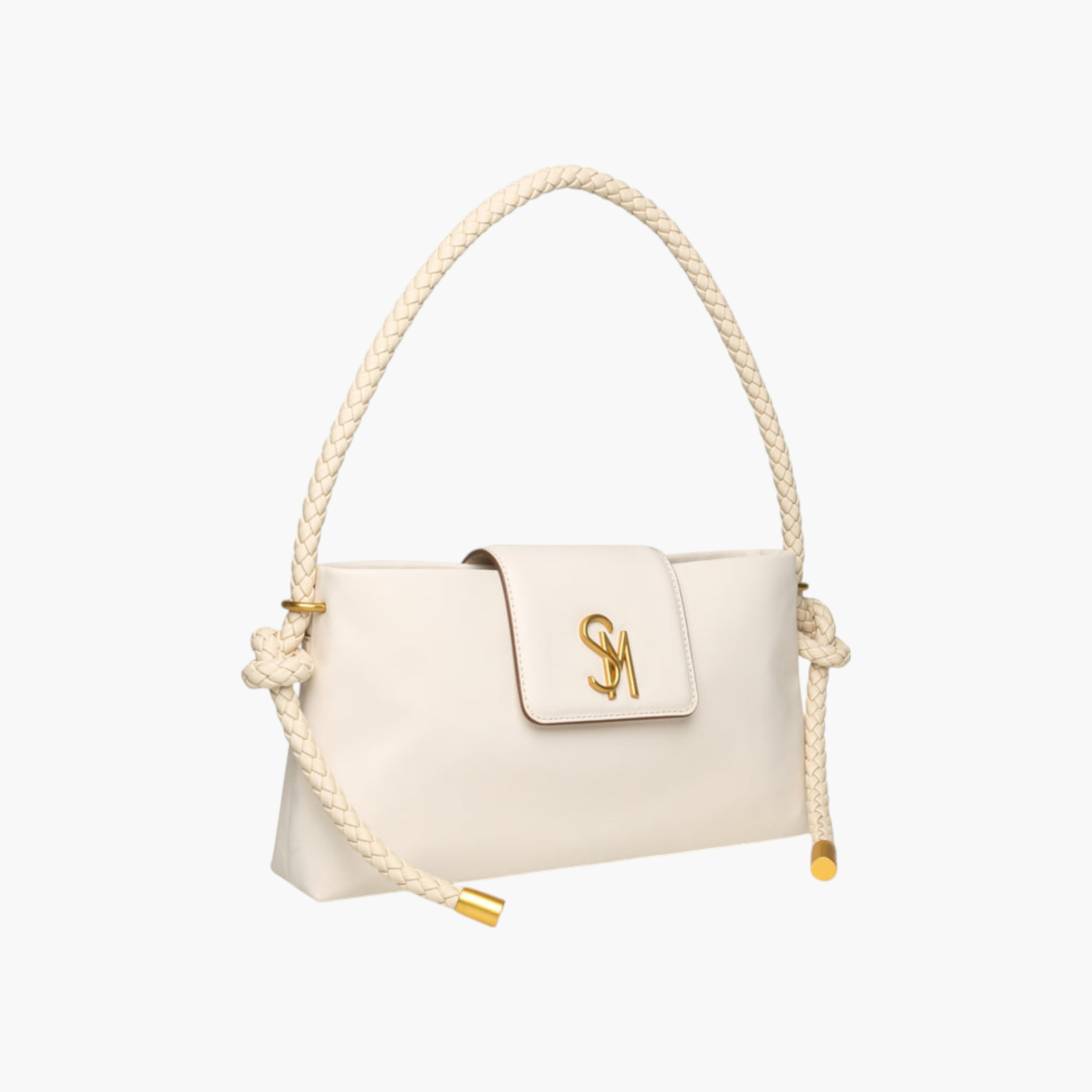 STEVE MADDEN Braided Handle Shoulder Bag with Button Closure-women-bagsandwallets-handbags-image-3