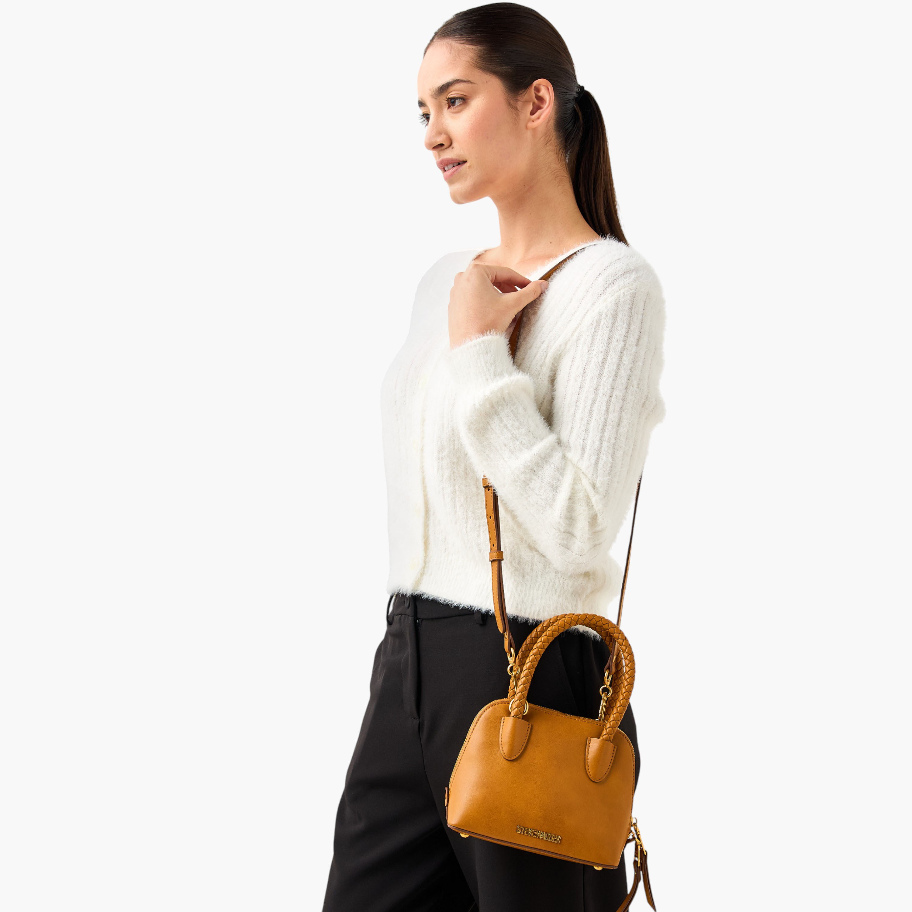 STEVE MADDEN Braided Handle Crossbody Bag with Zip Closure-women-bagsandwallets-handbags-image-8
