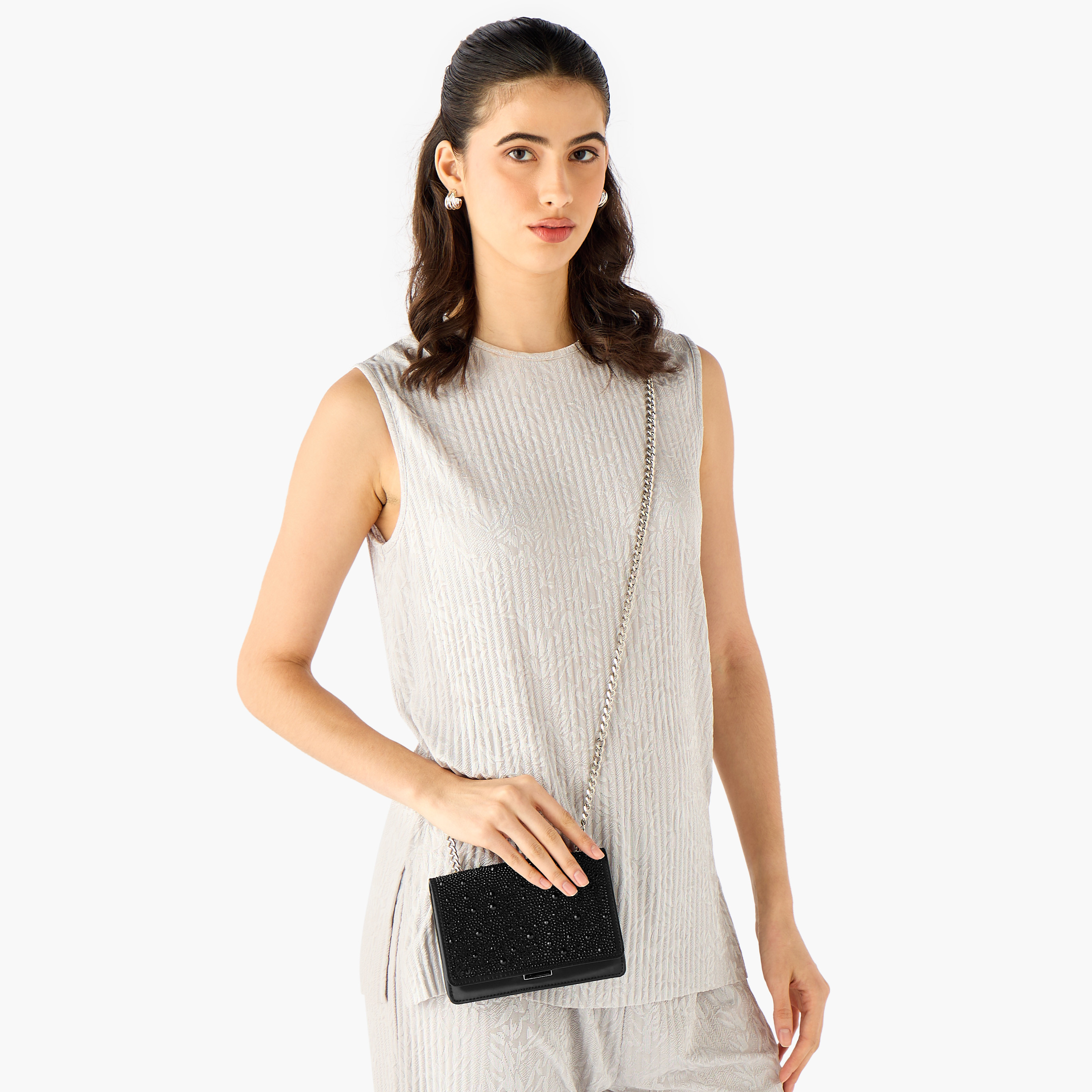 STEVE MADDEN Embellished Crossbody Bag with Chain Strap-women-bagsandwallets-handbags-image-8