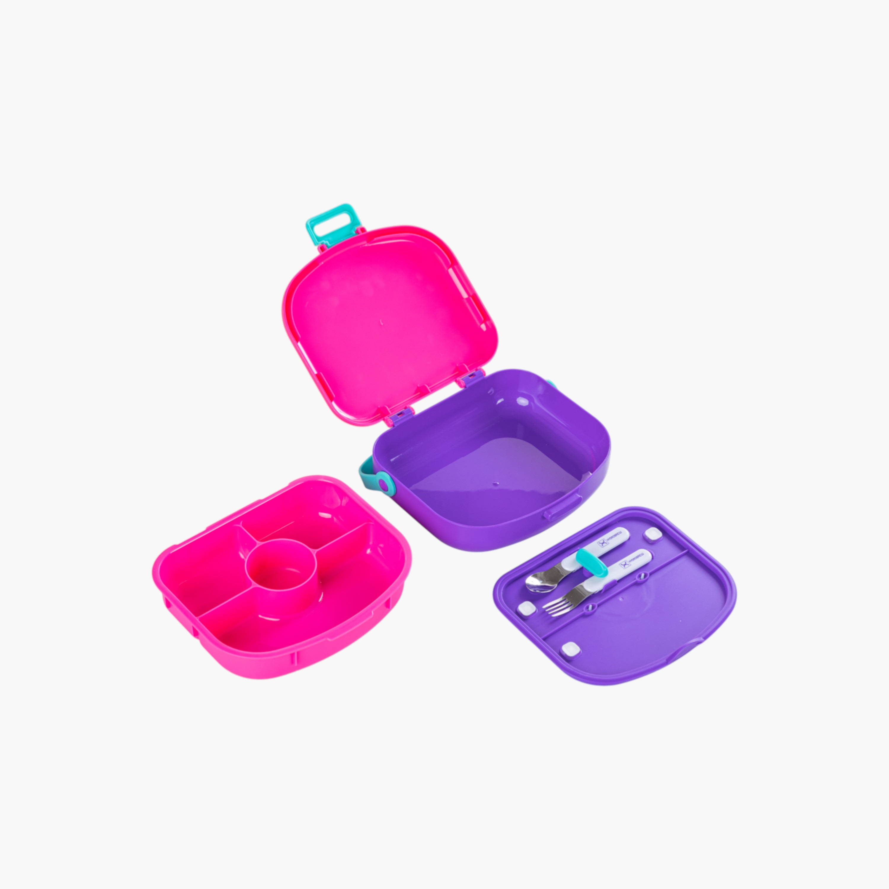 Hydrobrew Solid 4-Compartment Bento Lunch Box with Spoon and Fork-school-lunchessentials-lunchboxes-image-5
