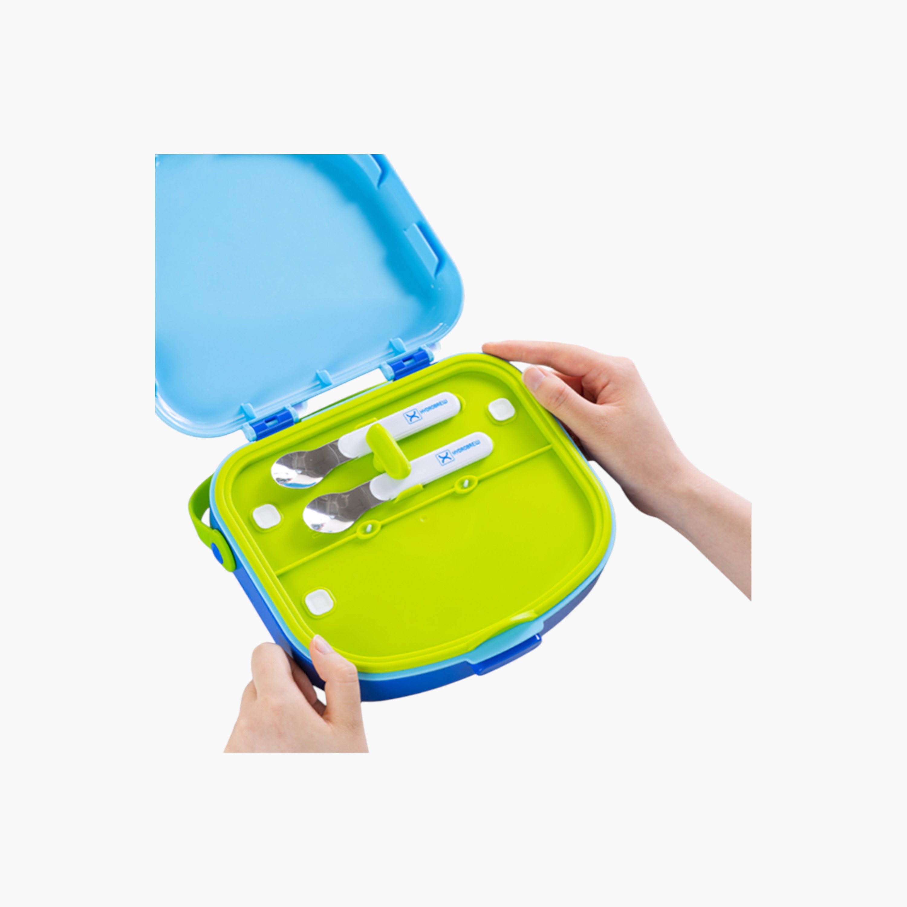 صندوق غداء بينتو سادة 4 أقسام مع ملعقة وشوكة من هايدروبرو-school-lunchessentials-lunchboxes-image-4