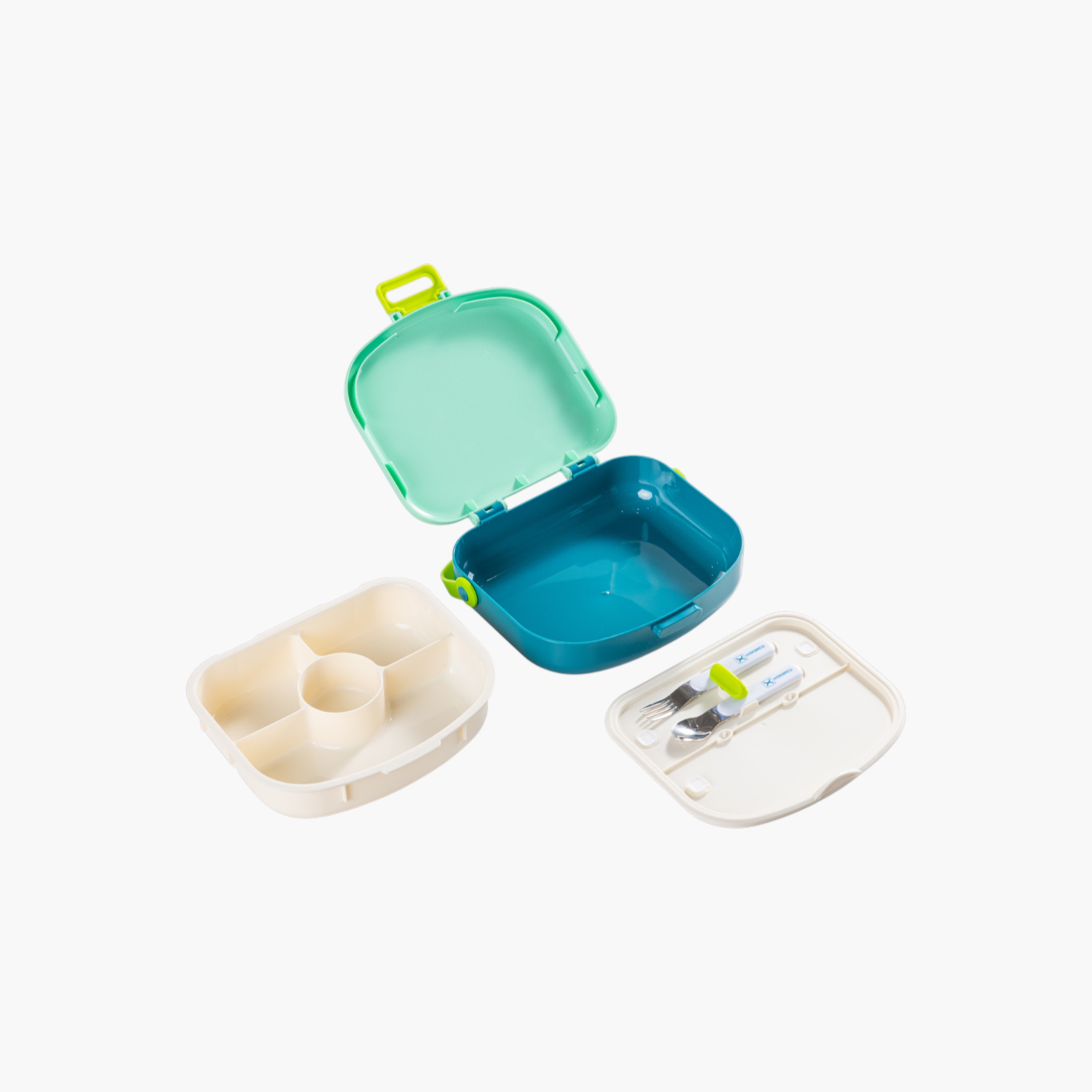 صندوق غداء بينتو سادة بـ4 أقسام مع ملعقة وشوكة من هيدروبرو-school-lunchessentials-lunchboxes-image-5