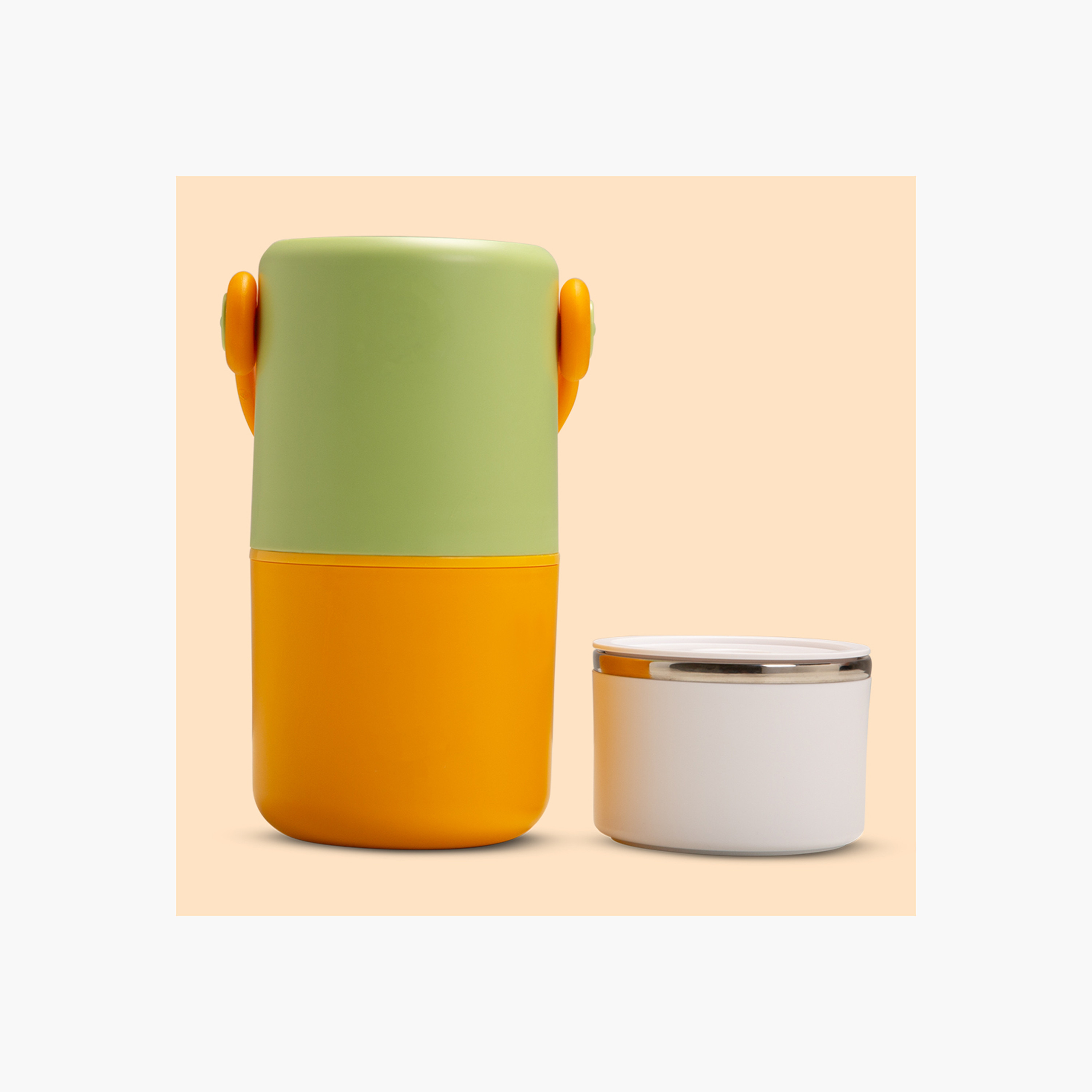 Hydrobrew 2-Tier Colourblock Stainless Steel Food Jar with Folding Spork-school-lunchessentials-lunchboxes-image-6
