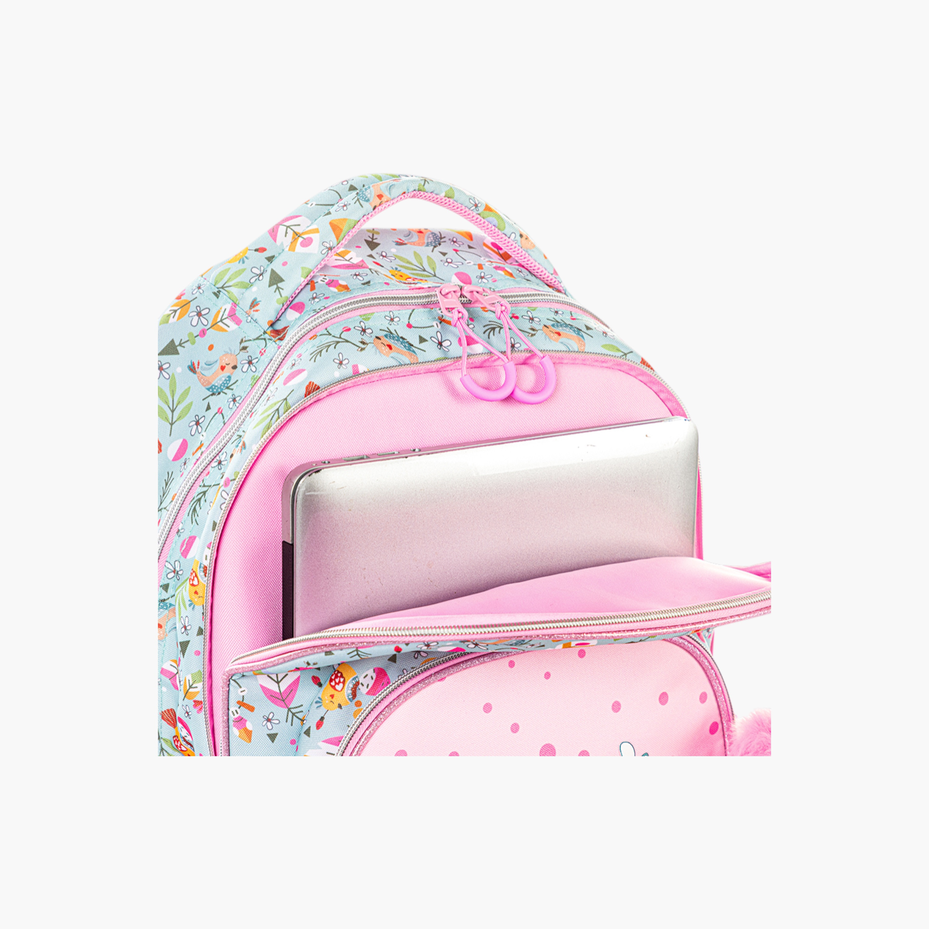 Eazy Kids Floral Print 17-inch Trolley Bag and Pencil Pouch Set - 19x43x30 cms-school-bagsandbackpacks-sets-image-5
