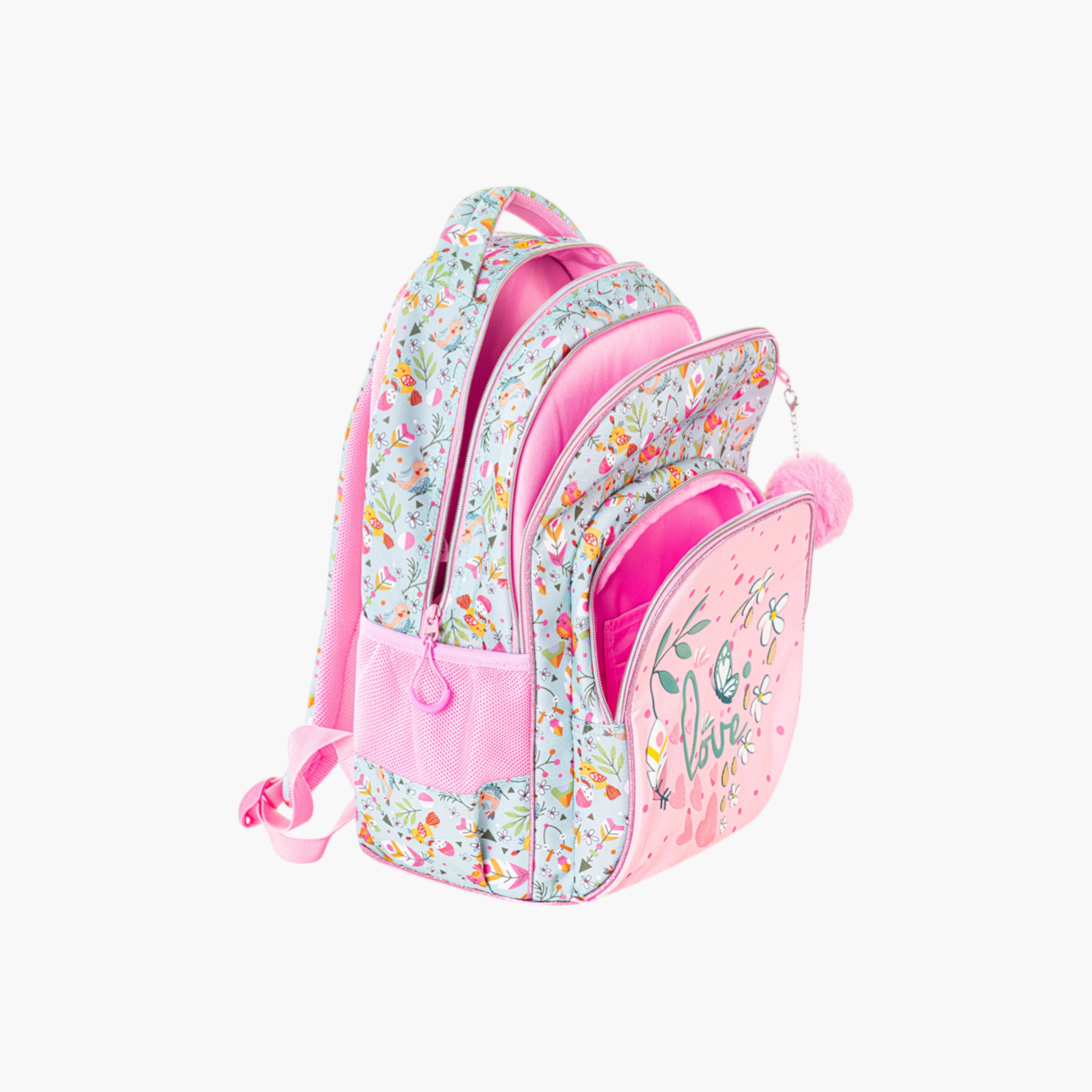 Eazy Kids Floral Print 17-inch Trolley Bag and Pencil Pouch Set - 19x43x30 cms-school-bagsandbackpacks-sets-image-6