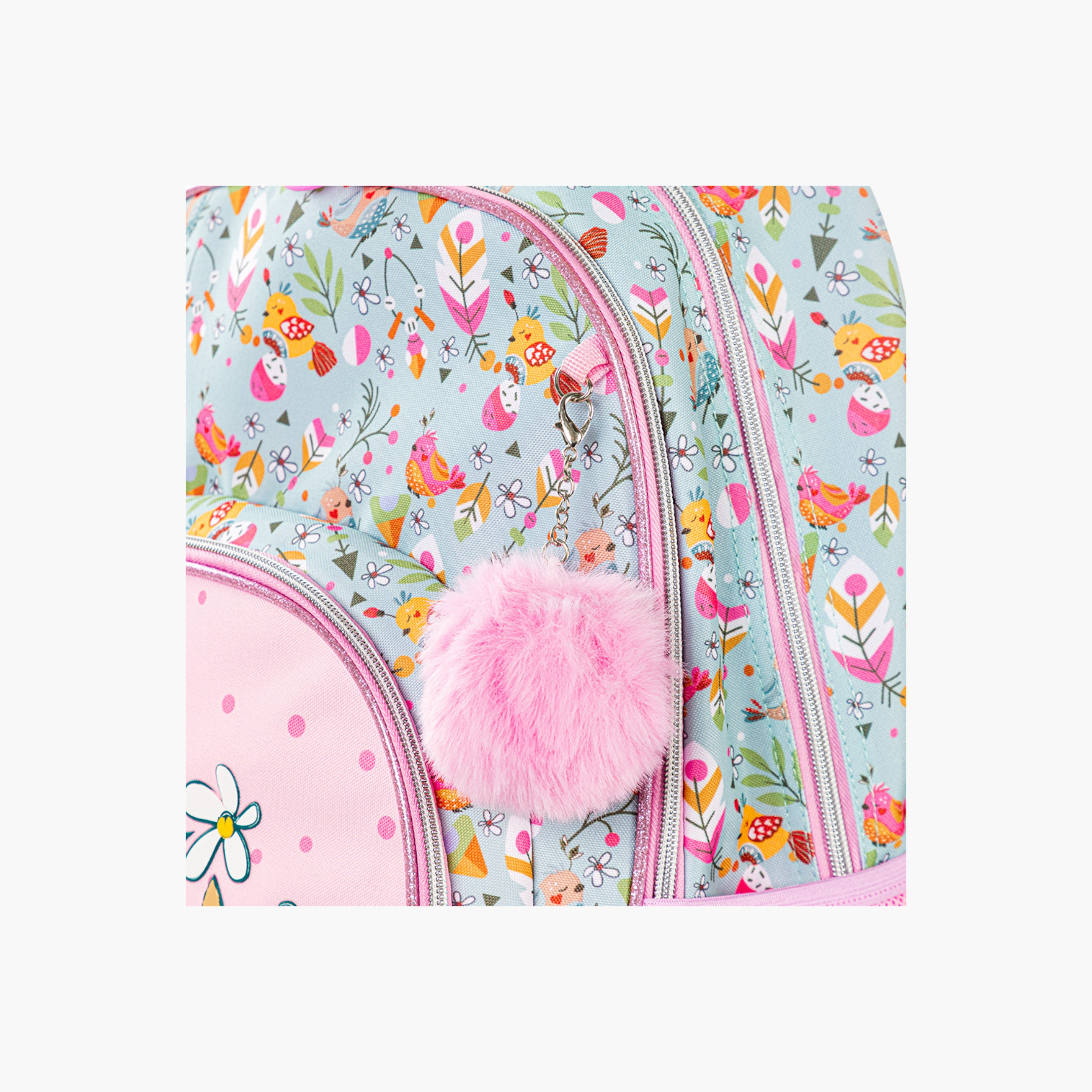 Eazy Kids Floral Print 17-inch Trolley Bag and Pencil Pouch Set - 19x43x30 cms-school-bagsandbackpacks-sets-image-7