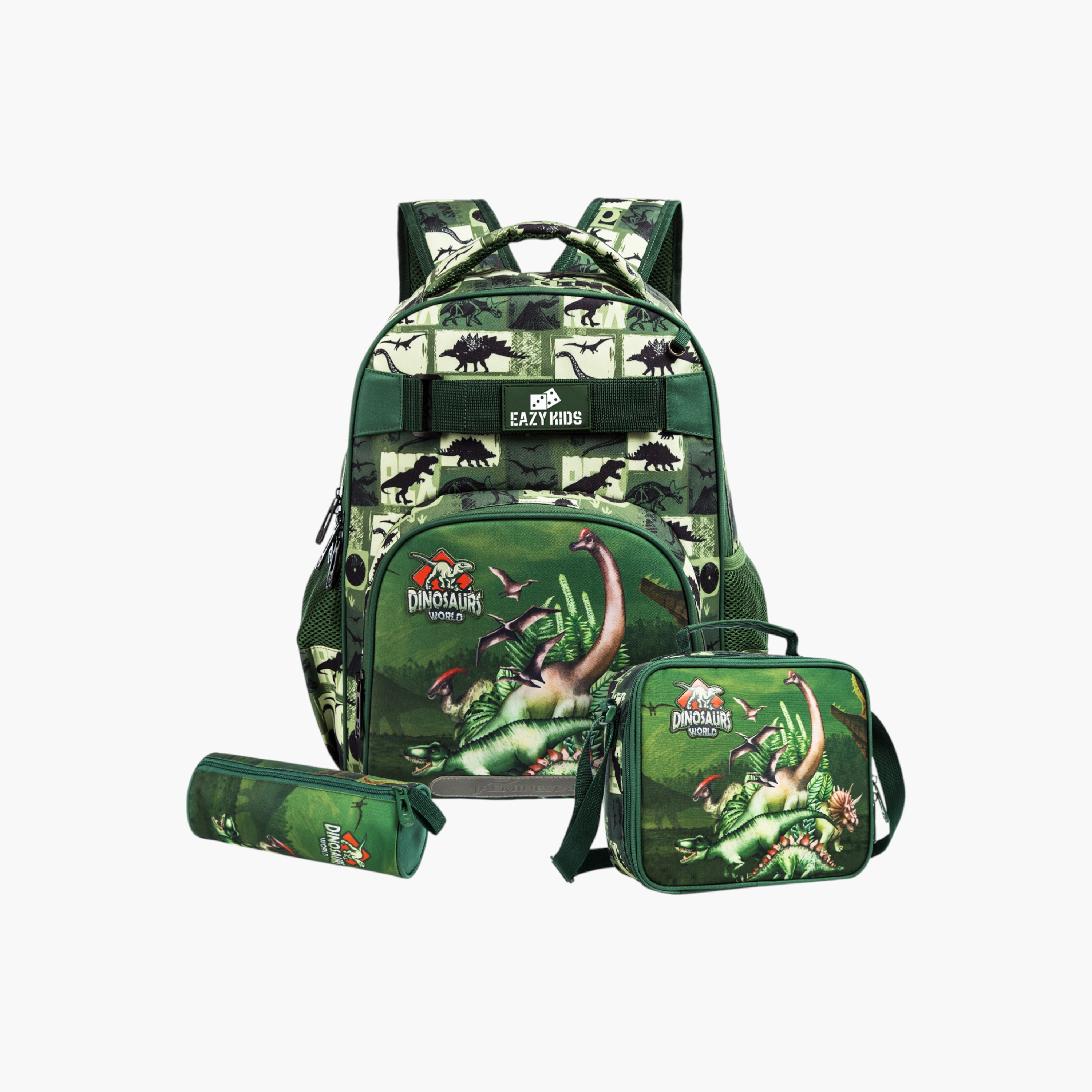 Eazy Kids 3-Piece Dinosaur Print 18-Inch Backpack Set  - 19x40x30 cms-school-bagsandbackpacks-sets-image-1