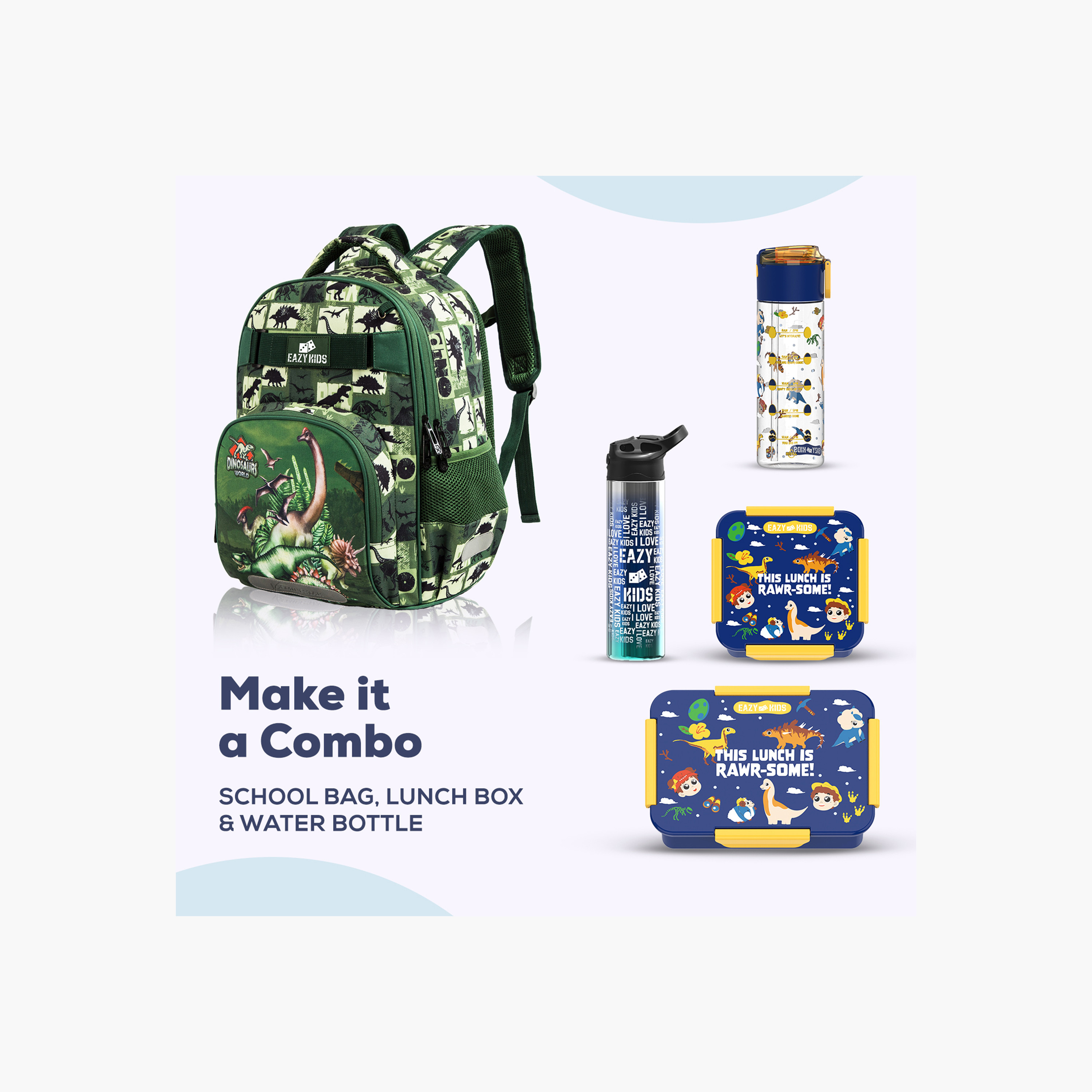 Eazy Kids 3-Piece Dinosaur Print 18-Inch Backpack Set  - 19x40x30 cms-school-bagsandbackpacks-sets-image-10