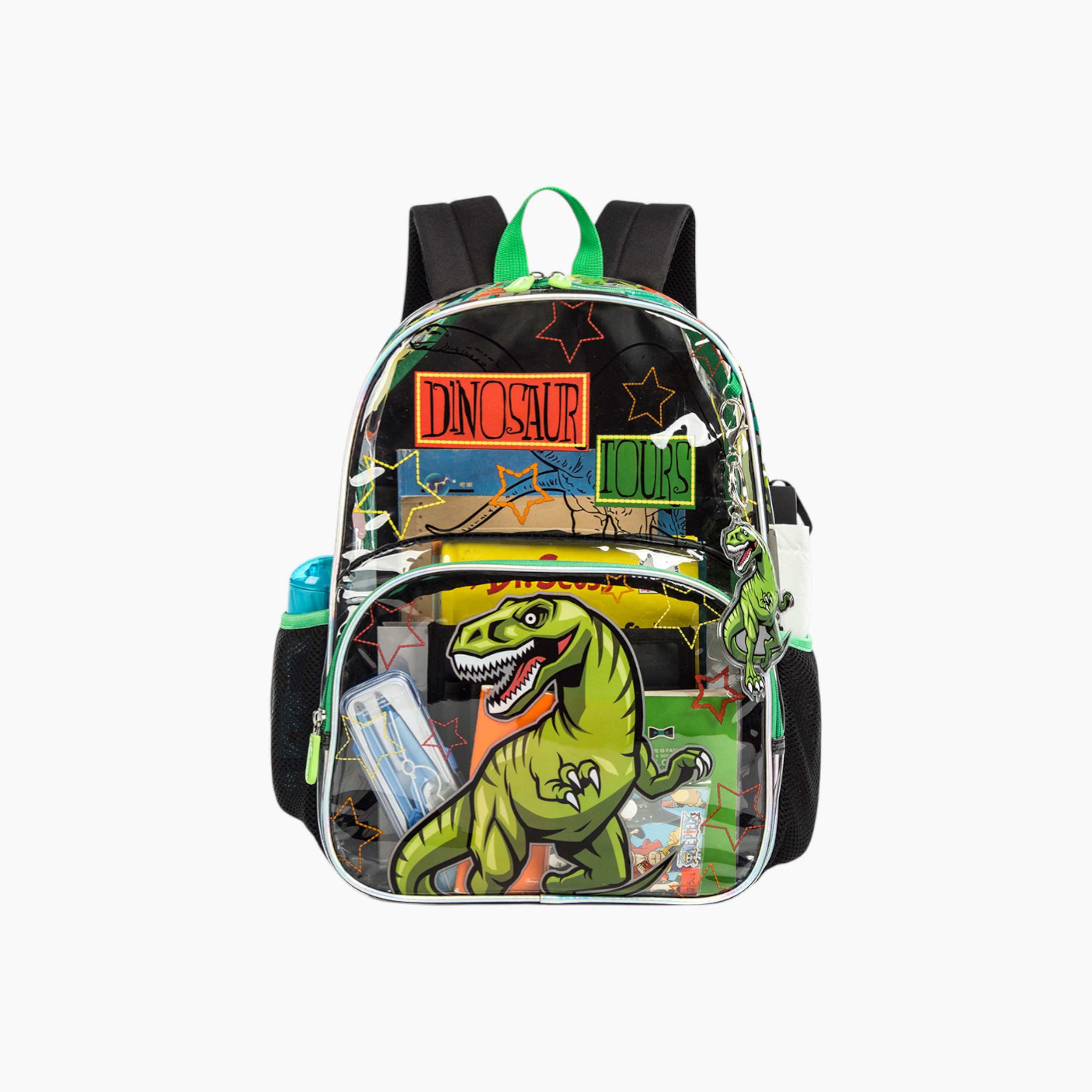 طقم شنطة ظهر 17 بوصة بطبعات ديناصور 3 قطع من إيزي كيدز - 30x18x43 سم-school-bagsandbackpacks-sets-image-4