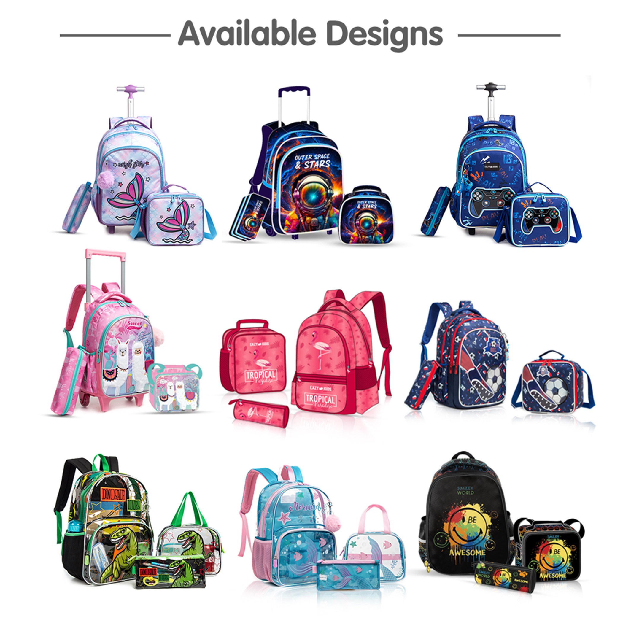 Eazy Kids 3-Piece Dinosaur Print 17-inch Backpack Set - 30x18x43 cms-school-bagsandbackpacks-sets-image-8