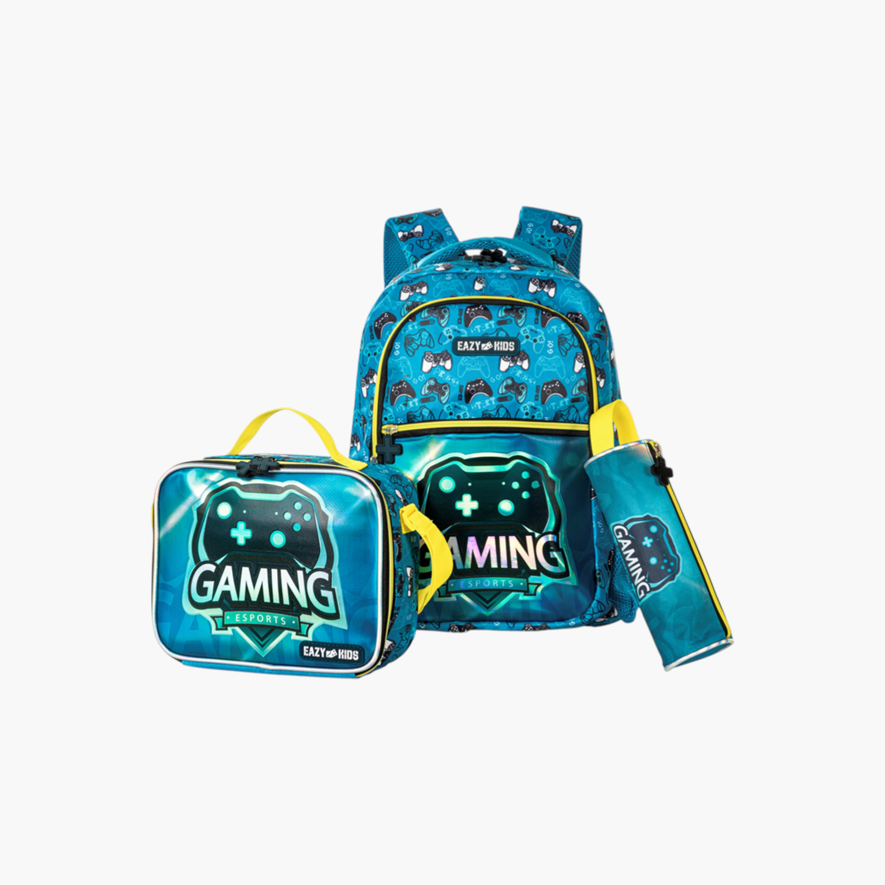 Eazy Kids Gamer Print 16-inch Backpack with Lunch Bag and Pencil Pouch - 14x40x30 cms-school-bagsandbackpacks-sets-image-1