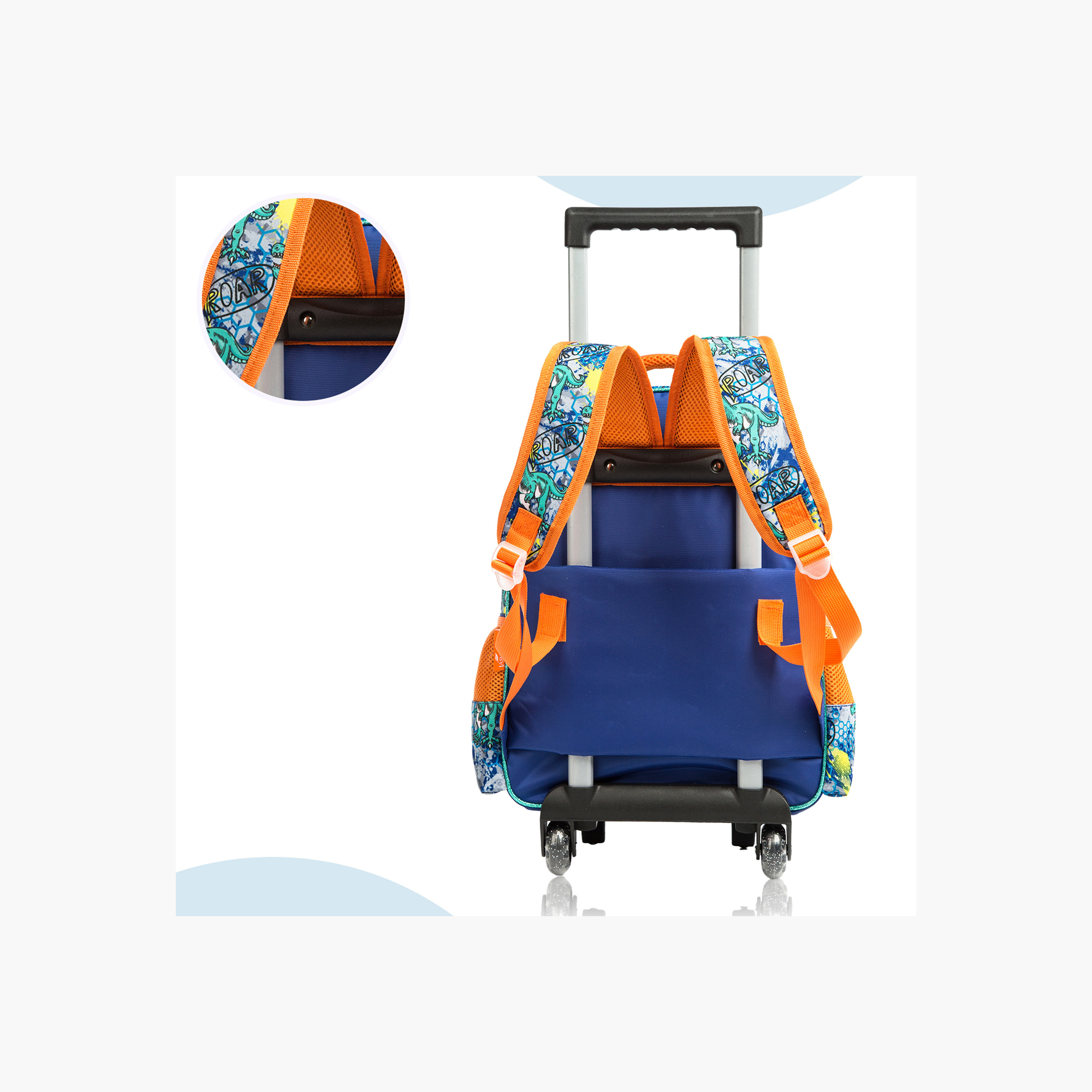 طقم شنطة ظهر ترولي 17 بوصة بطبعات ديناصور 3 قطع من إيزي كيدز - 16x42x30 سم-school-bagsandbackpacks-sets-image-8
