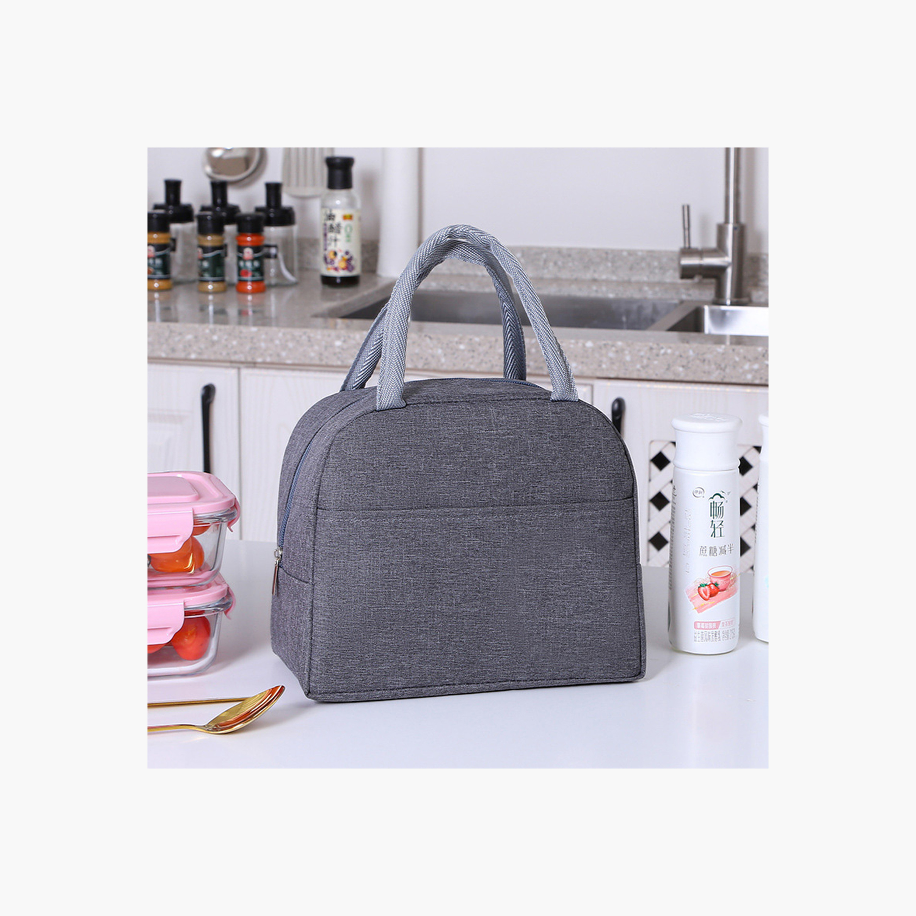 Eazy Kids Solid Lunch Bag with Zip Closure-school-lunchessentials-lunchbags-image-2