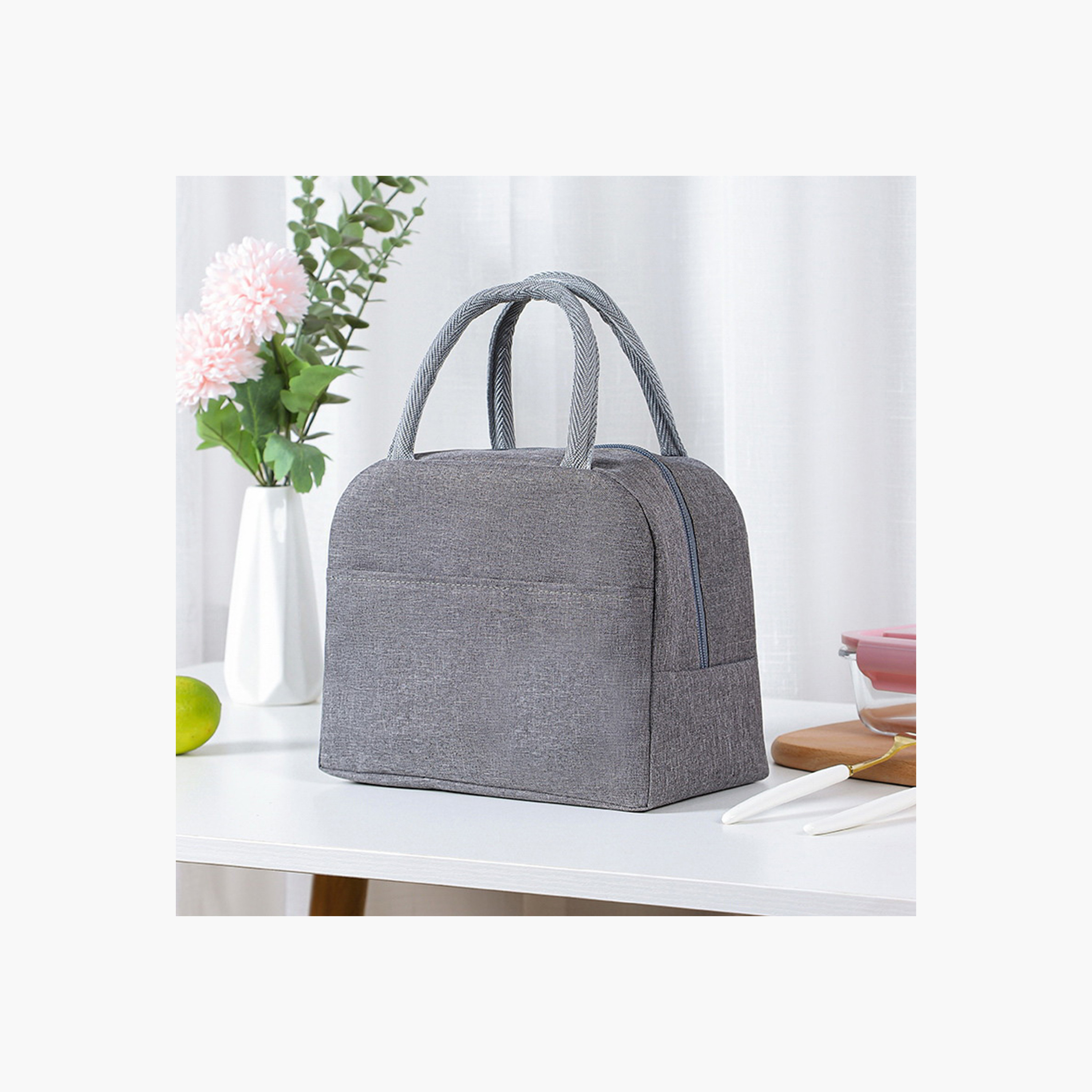 شنطة غداء سادة بسحاب إغلاق من إيزي كيدز-school-lunchessentials-lunchbags-image-5