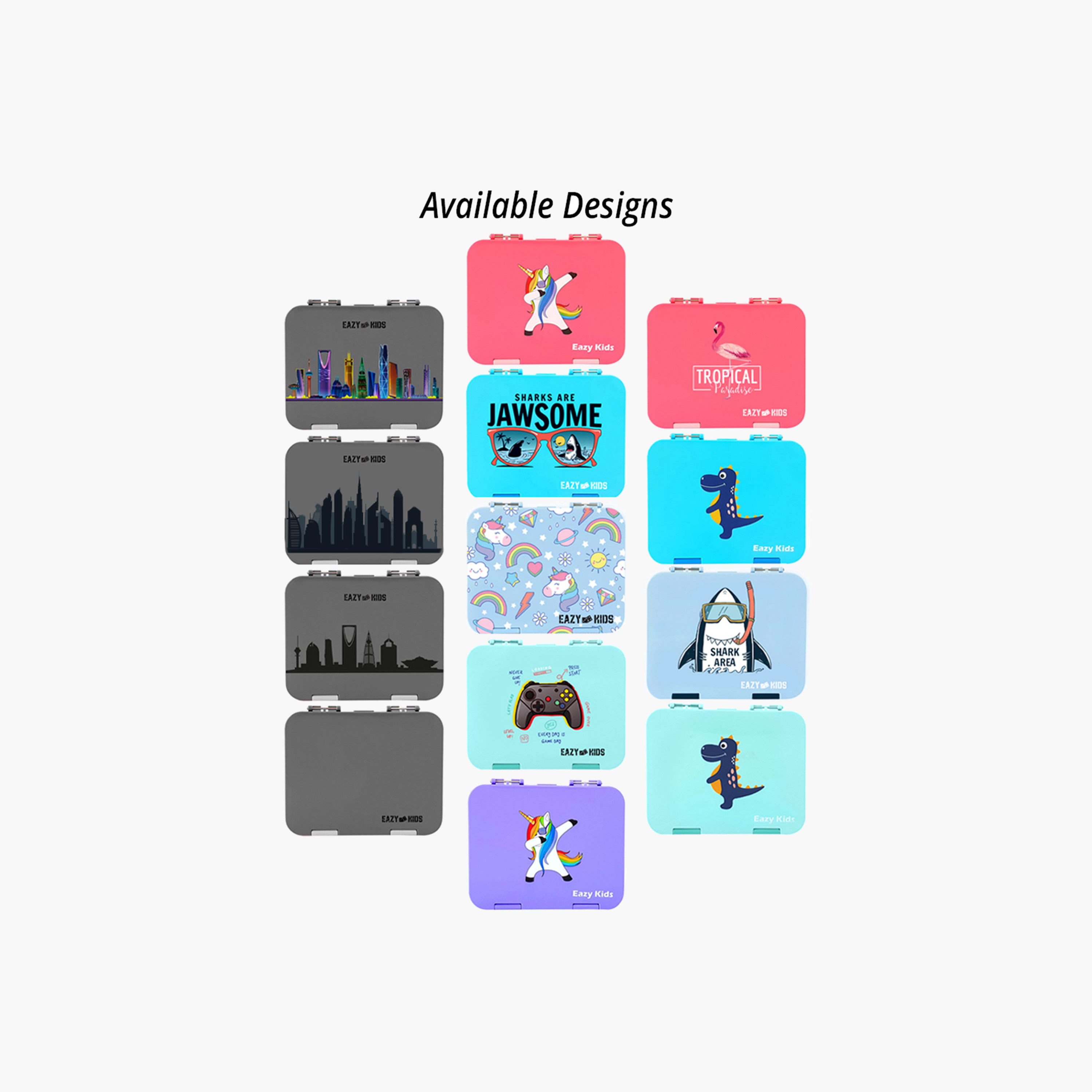 Eazy Kids Unicorn Print 6-Compartment Bento Lunch Box-school-lunchessentials-lunchboxes-image-2