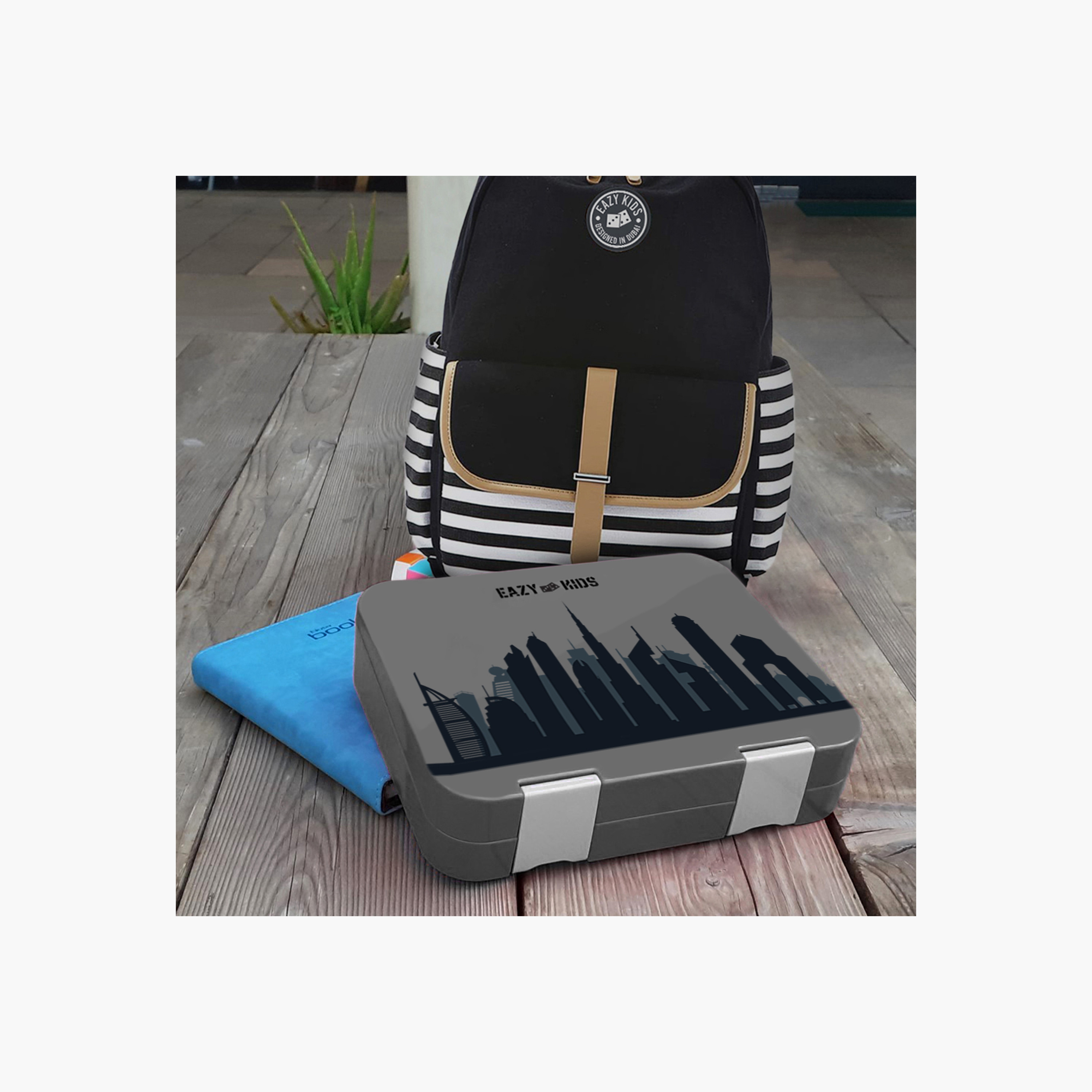Eazy Kids Printed Convertible Compartment Bento Lunch Box and Sandwich Cutter Set-school-lunchessentials-lunchboxes-image-7