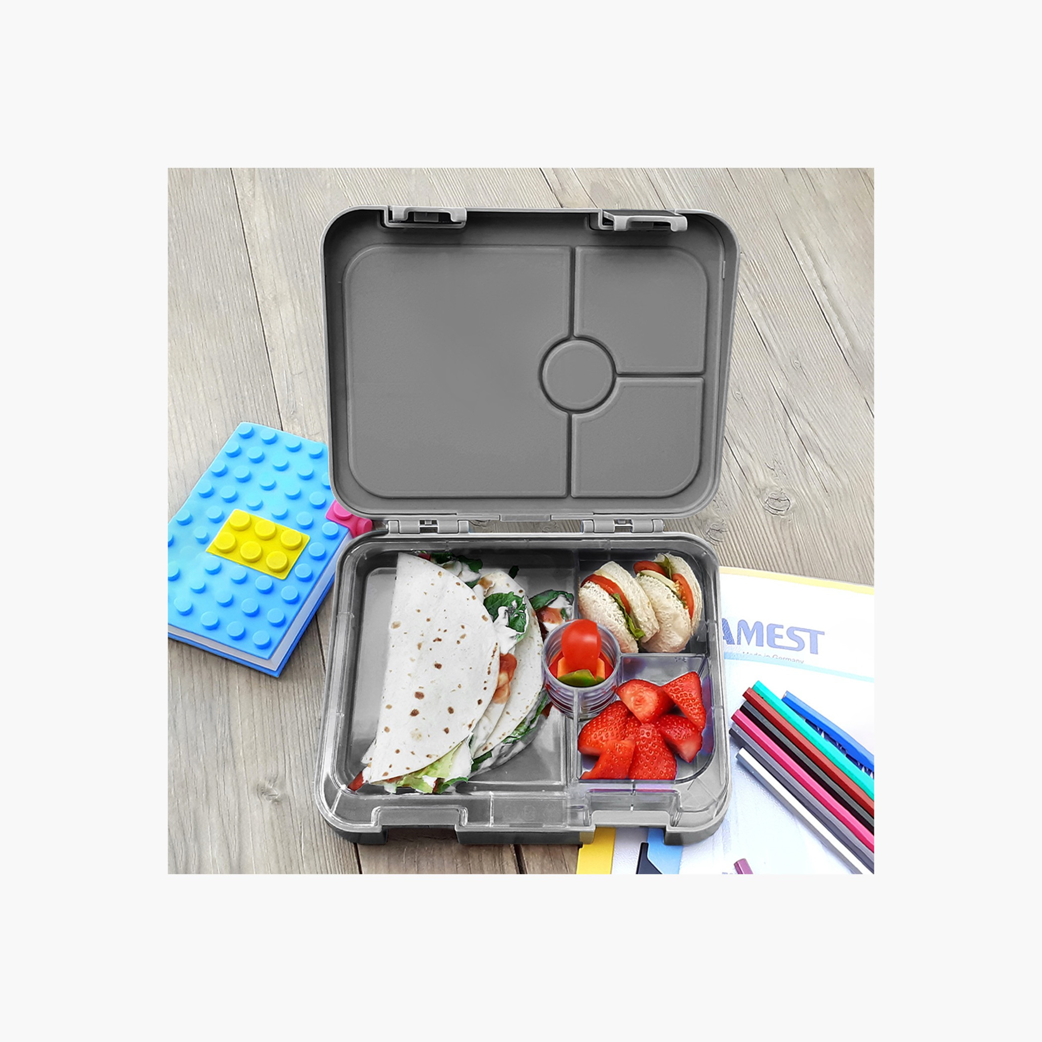 Eazy Kids Printed 4-Compartment Bento Lunch Box and Sandwich Cutter Set-school-lunchessentials-lunchboxes-image-5