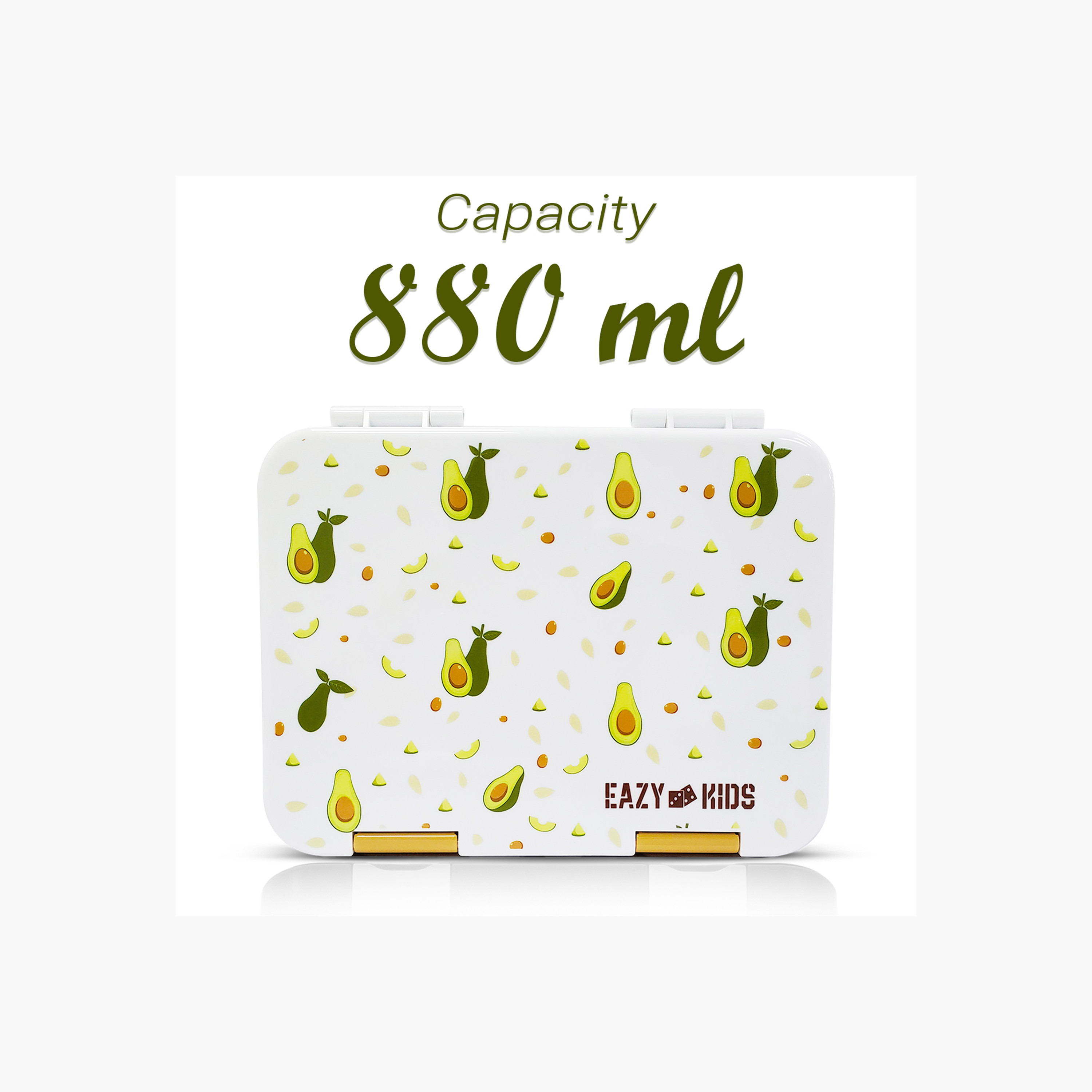 Eazy Kids Avocado Print Convertible Lunch Box with Sandwich Cutter and Fruit Pick Set-school-lunchessentials-lunchboxes-image-5