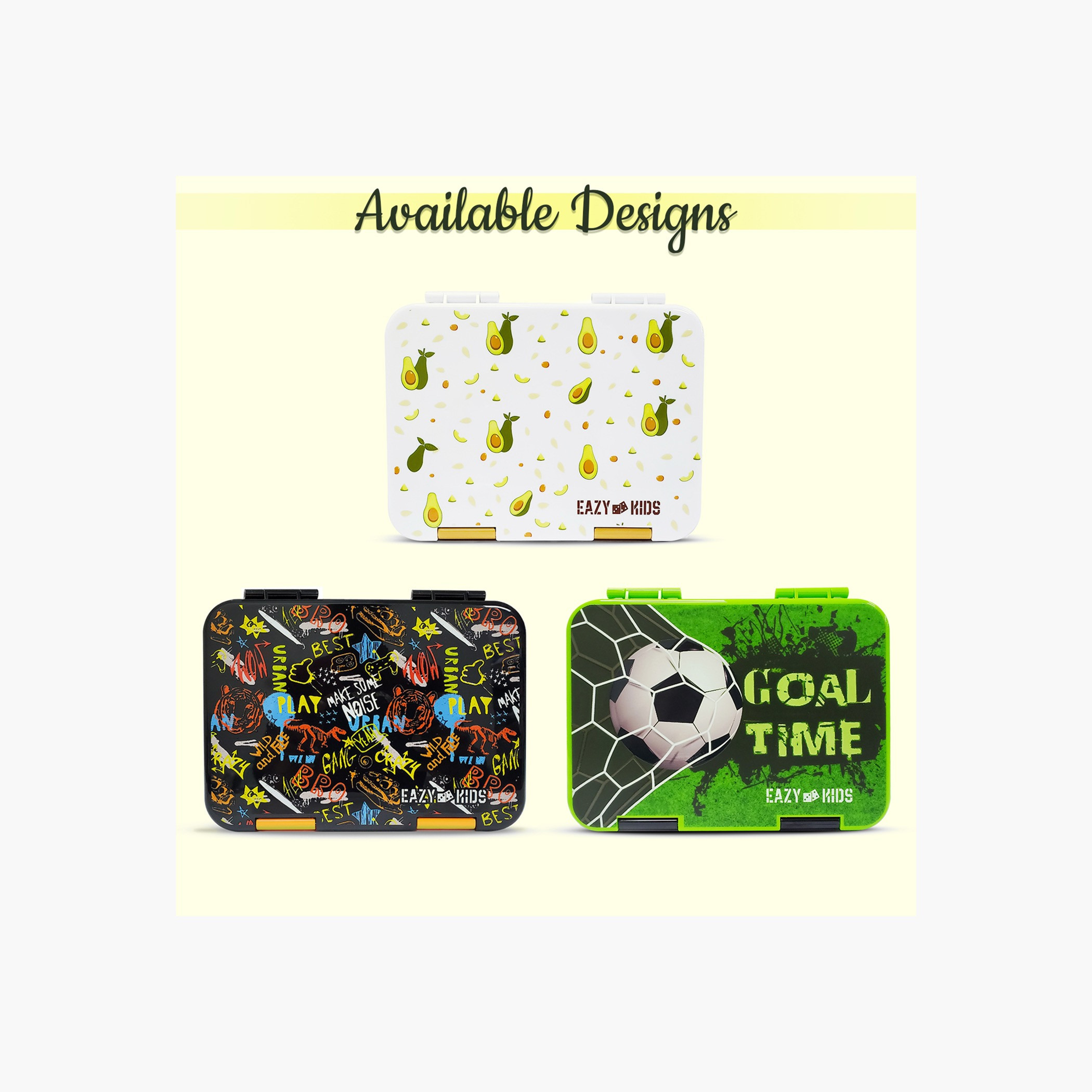 Eazy Kids Avocado Print Convertible Lunch Box with Sandwich Cutter and Fruit Pick Set-school-lunchessentials-lunchboxes-image-8
