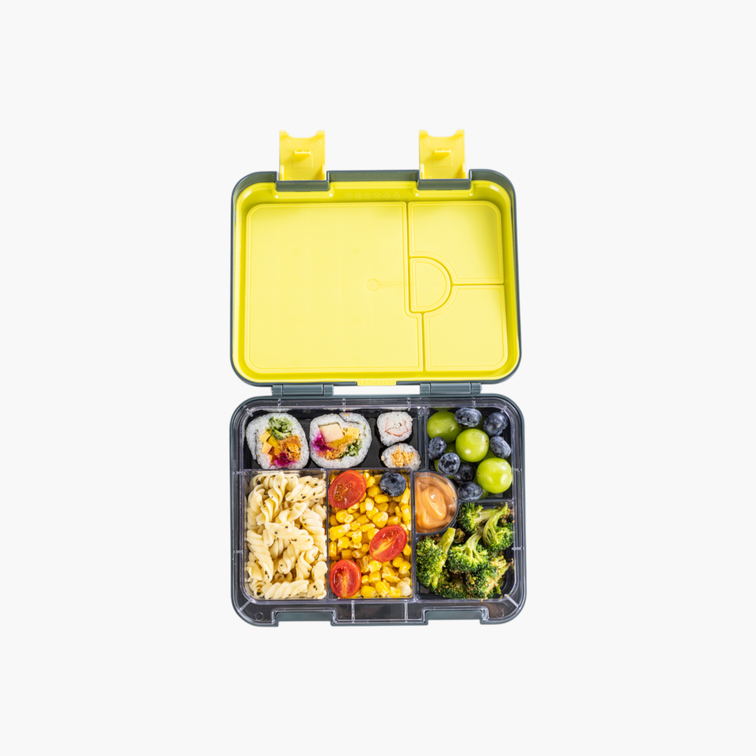 Eazy Kids Solid Sectioned Bento Lunch Box with Cutlery and Alphabet Sticker-school-lunchessentials-lunchboxes-image-3