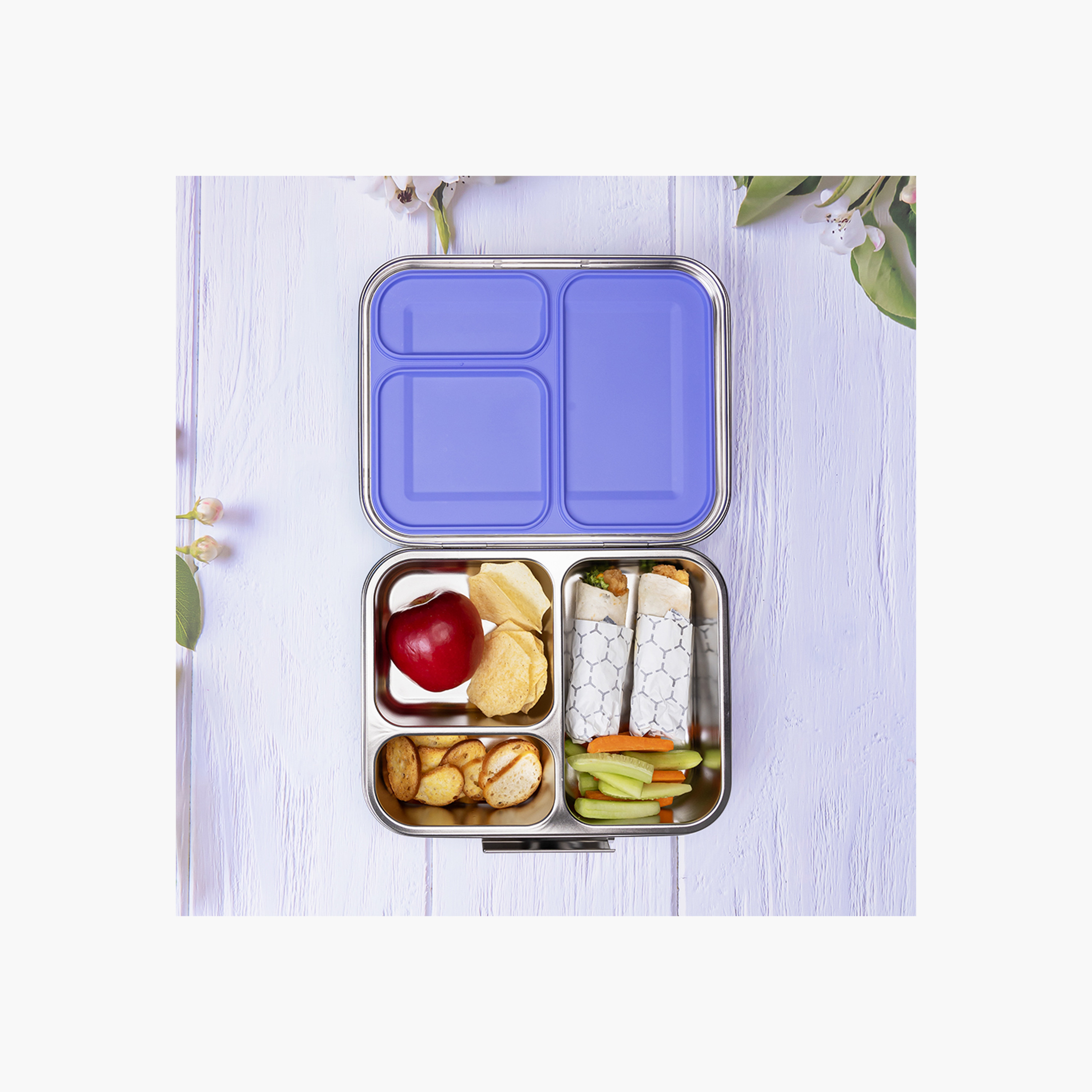 صندوق غداء بينتو ستانلس ستيل 3 أقسام من إيزي كيدز-school-lunchessentials-lunchboxes-image-5