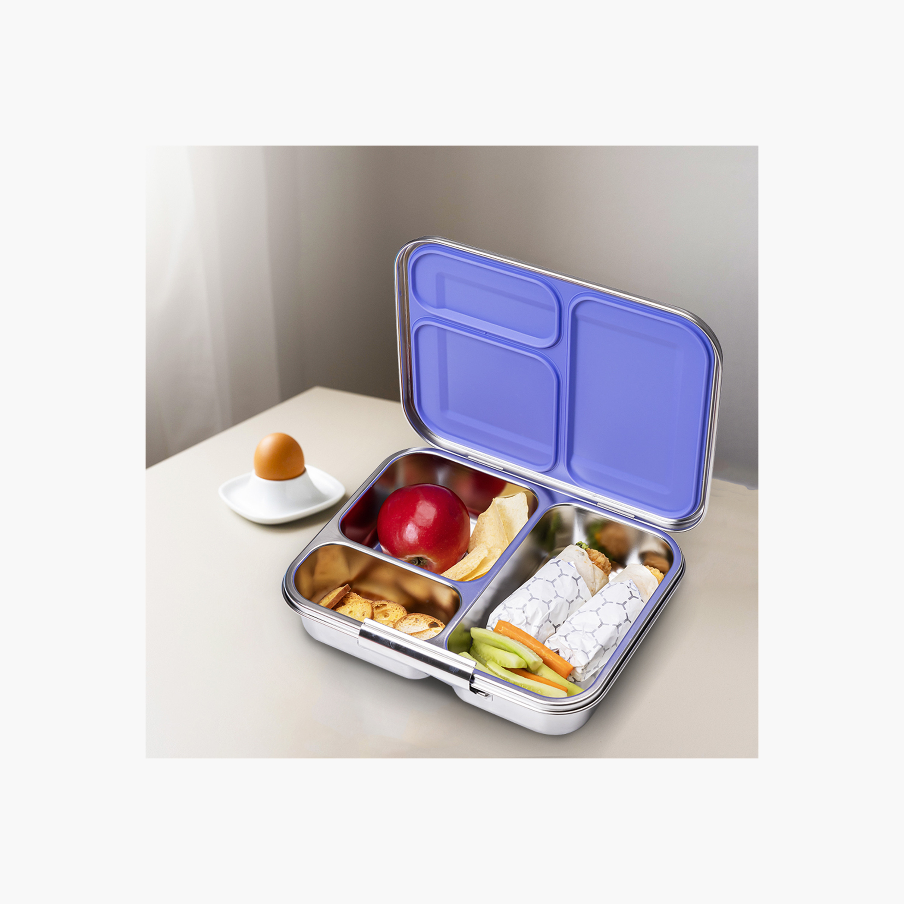 صندوق غداء بينتو ستانلس ستيل 3 أقسام من إيزي كيدز-school-lunchessentials-lunchboxes-image-6