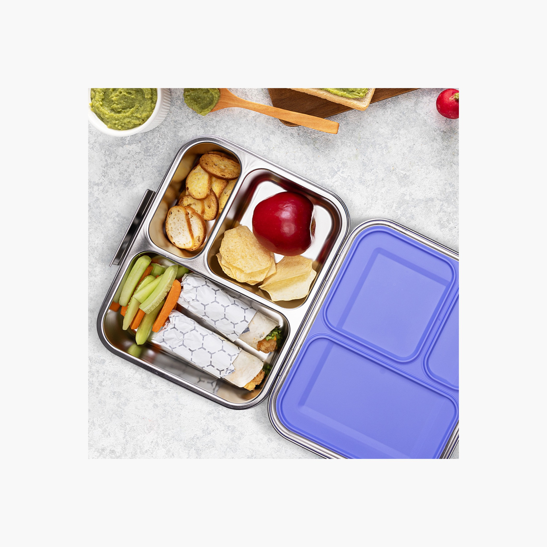 صندوق غداء بينتو ستانلس ستيل 3 أقسام من إيزي كيدز-school-lunchessentials-lunchboxes-image-9