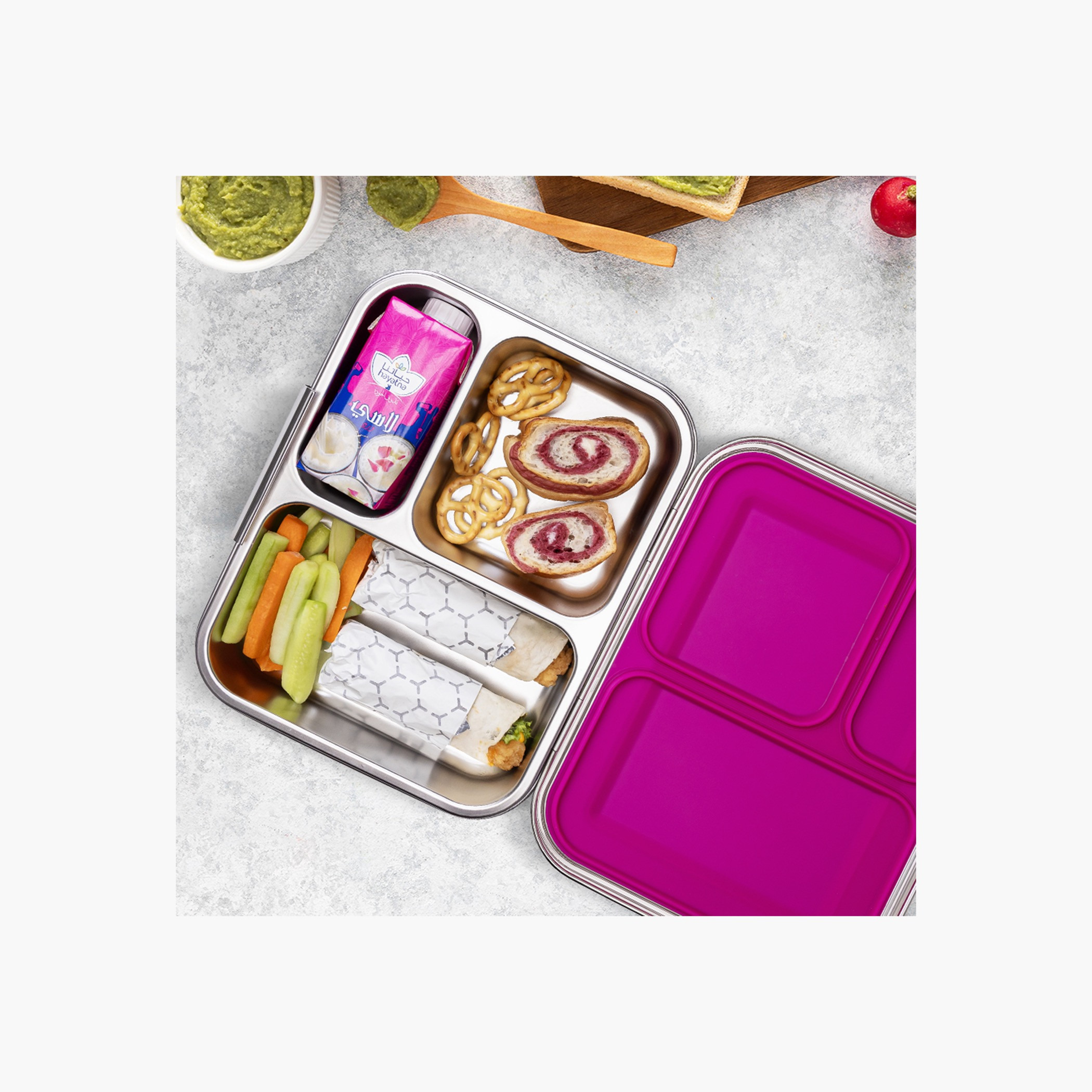 Eazy Kids Solid Sectioned Bento Lunch Box-school-lunchessentials-lunchboxes-image-7