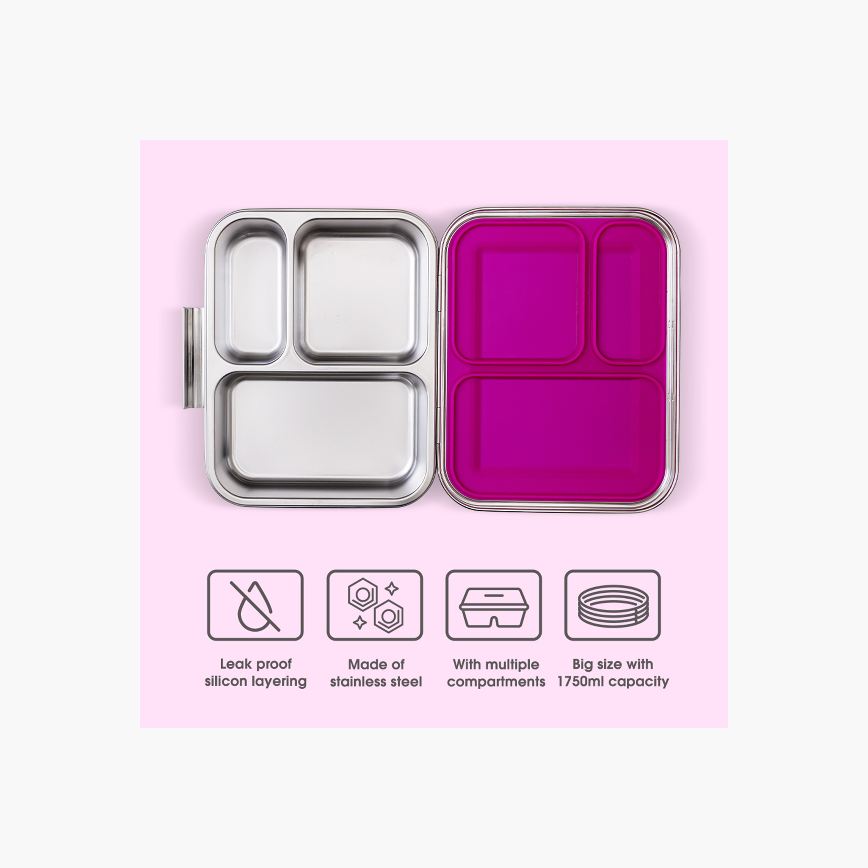 صندوق غداء بينتو سادة مقسم من إيزي كيدز-school-lunchessentials-lunchboxes-image-8