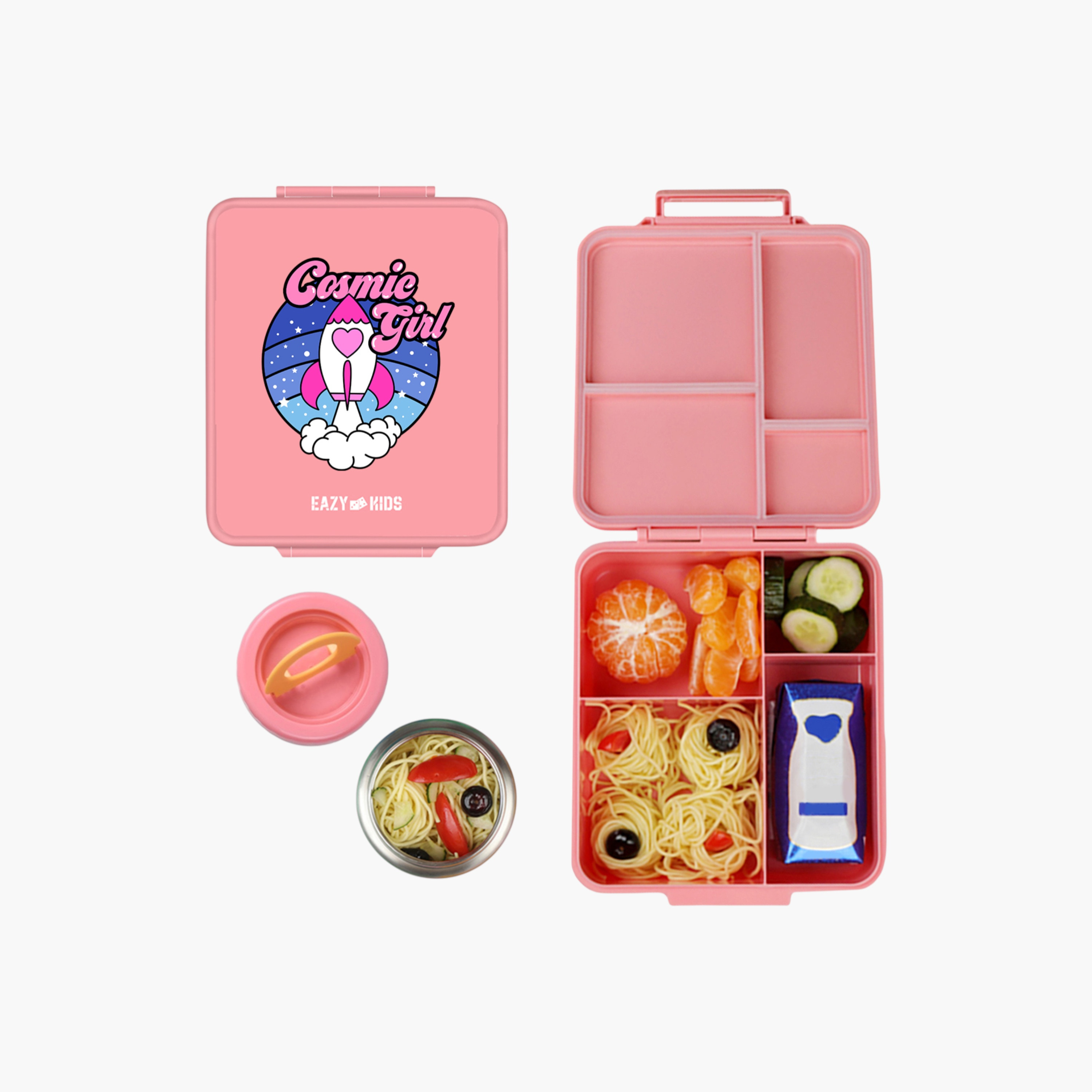 Eazy Kids Printed Sectioned Bento Lunch Box with Insulated Food Jar-school-lunchessentials-lunchboxes-image-1