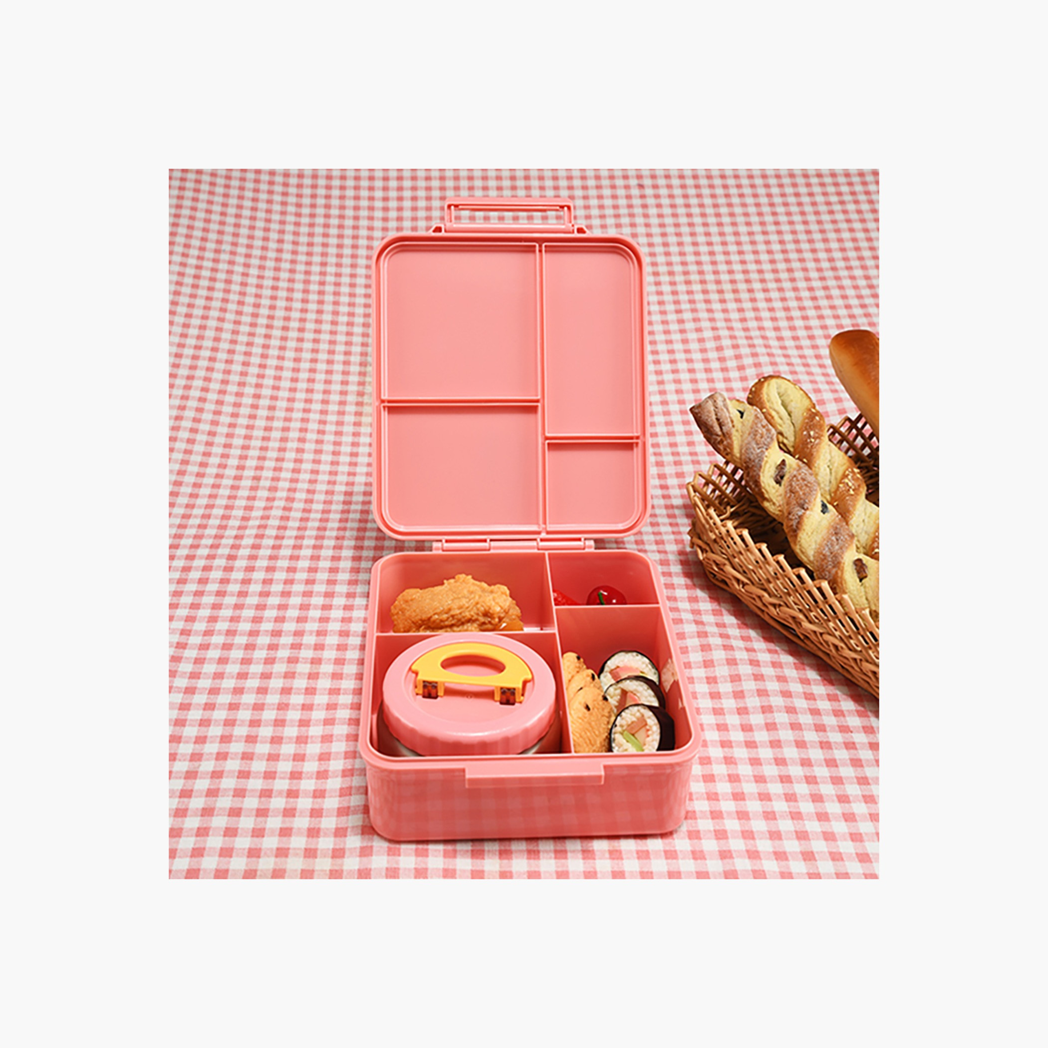 Eazy Kids Printed Sectioned Bento Lunch Box with Insulated Food Jar-school-lunchessentials-lunchboxes-image-6