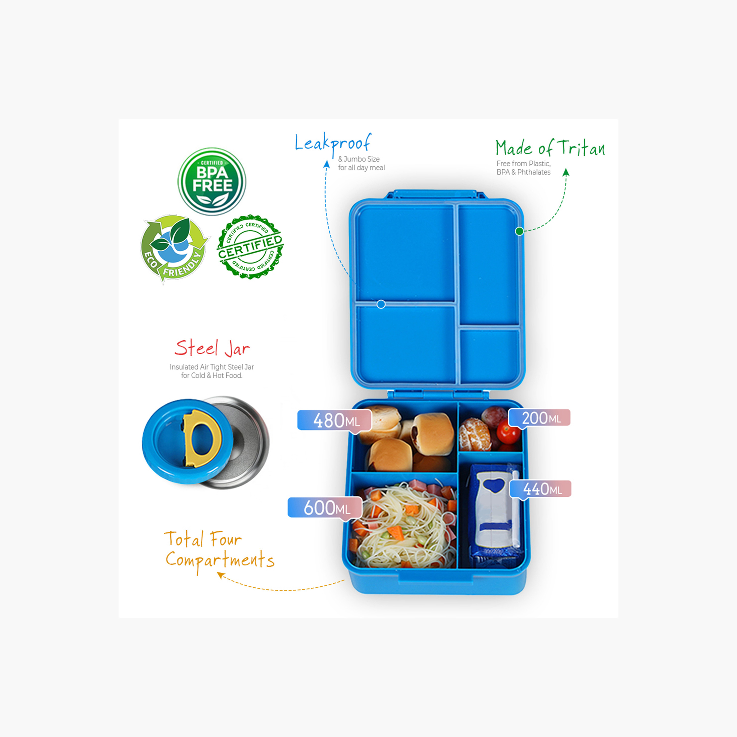 صندوق غداء بطبعات مع علبة بعزل حراري من إيزي كيدز-school-lunchessentials-lunchboxes-image-3